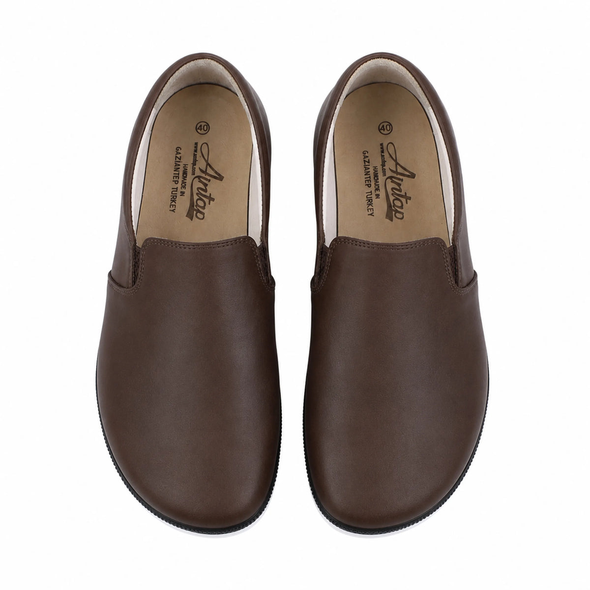 Smooth Barefoot Slip-On Shoes – Rubber Sole – Dark Brown