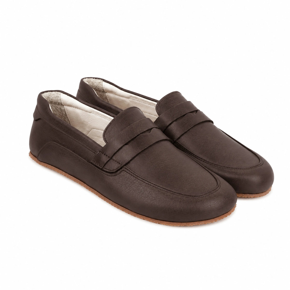 Crazy Barefoot Penny Loafer Shoes – Rubber Sole – Dark Brown