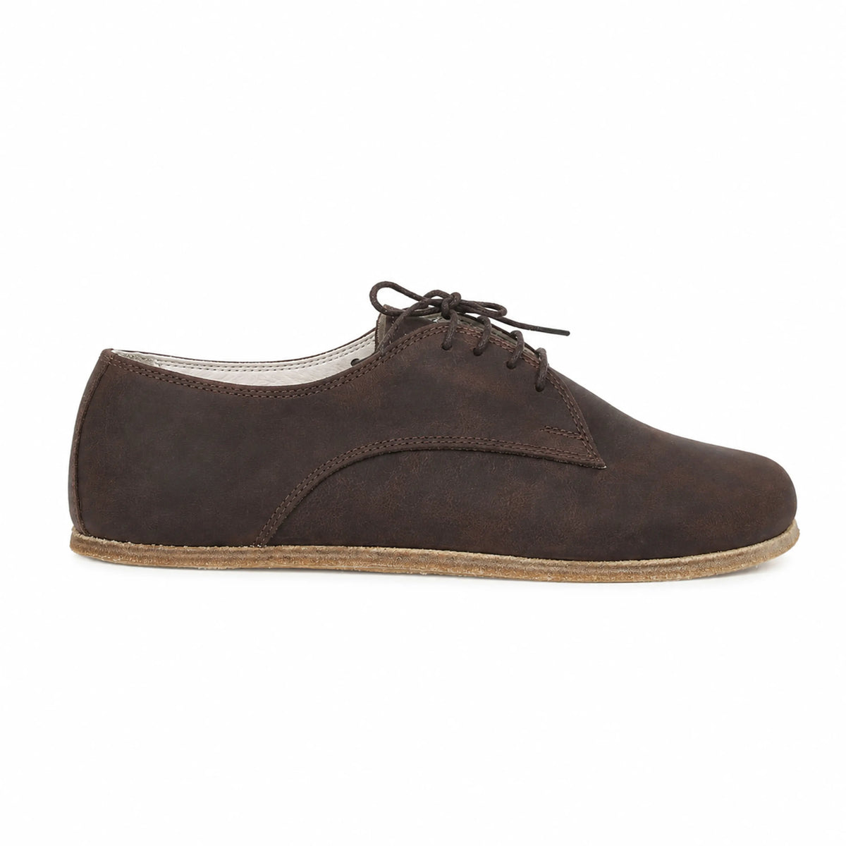Crazy Barefoot Oxford Shoes — Leather Sole – Dark Brown