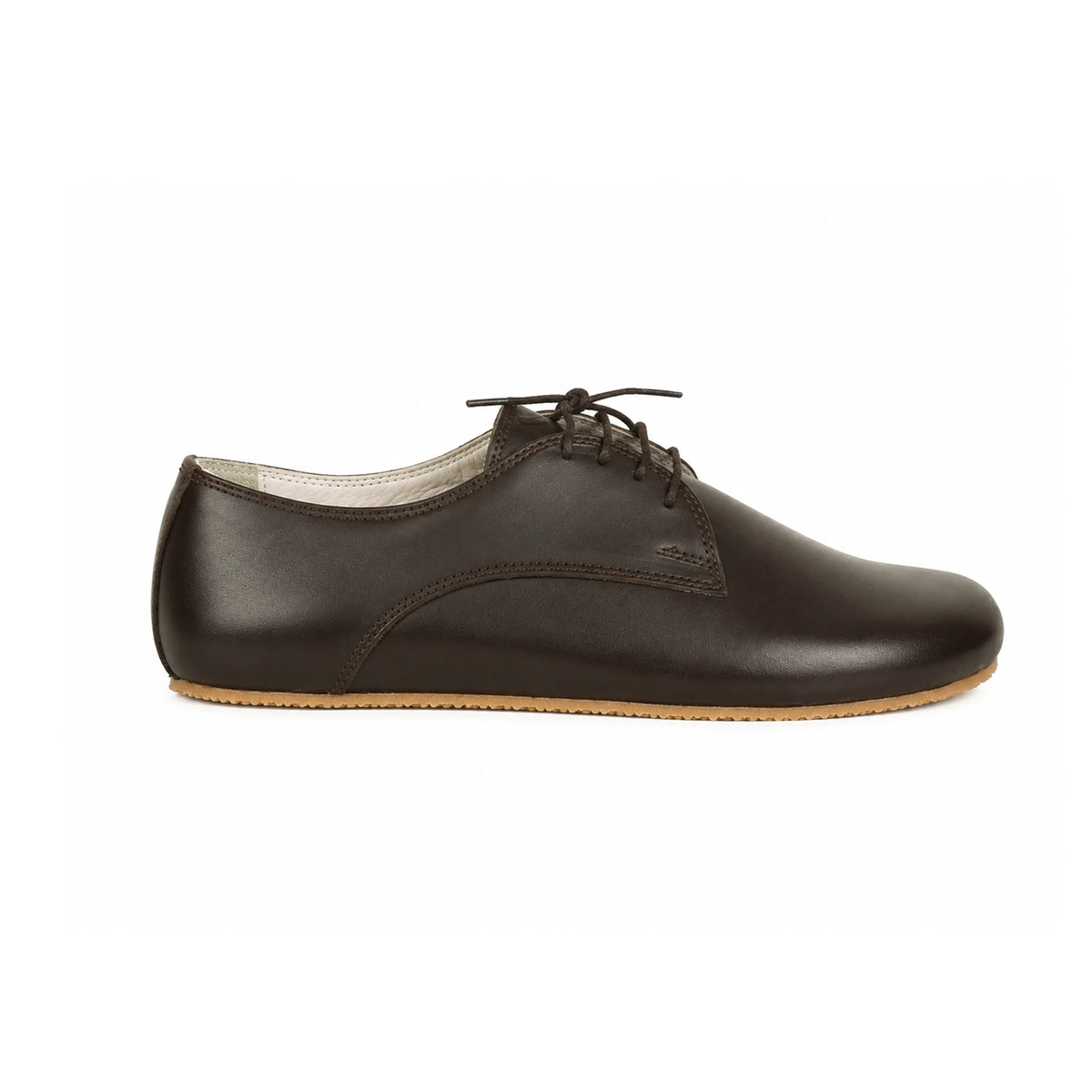 Smooth Barefoot Oxford Shoes – Rubber Sole – Dark Brown