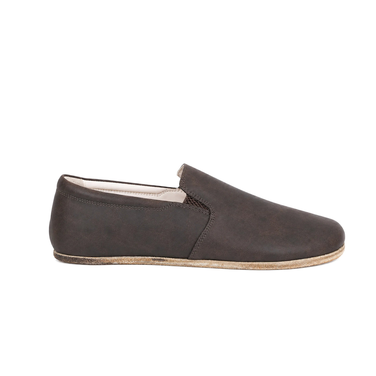Crazy Barefoot Slip-On Shoes – Classic Sole — Leather Sole – Dark Brown