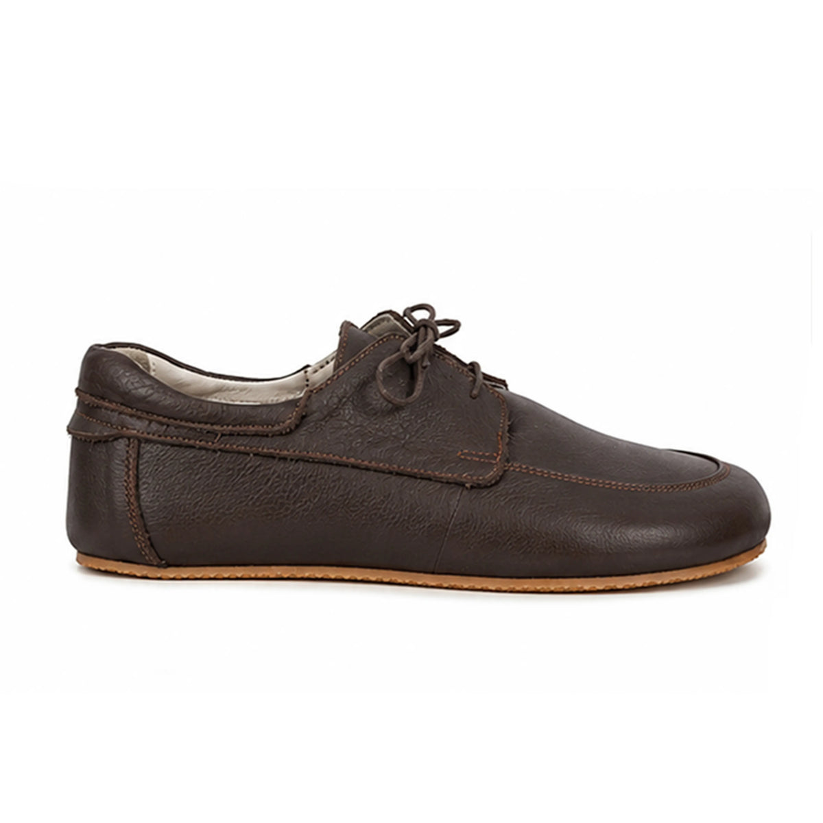 Smooth Barefoot Laces Penny Loafer Shoes – Rubber Sole – Dark Brown