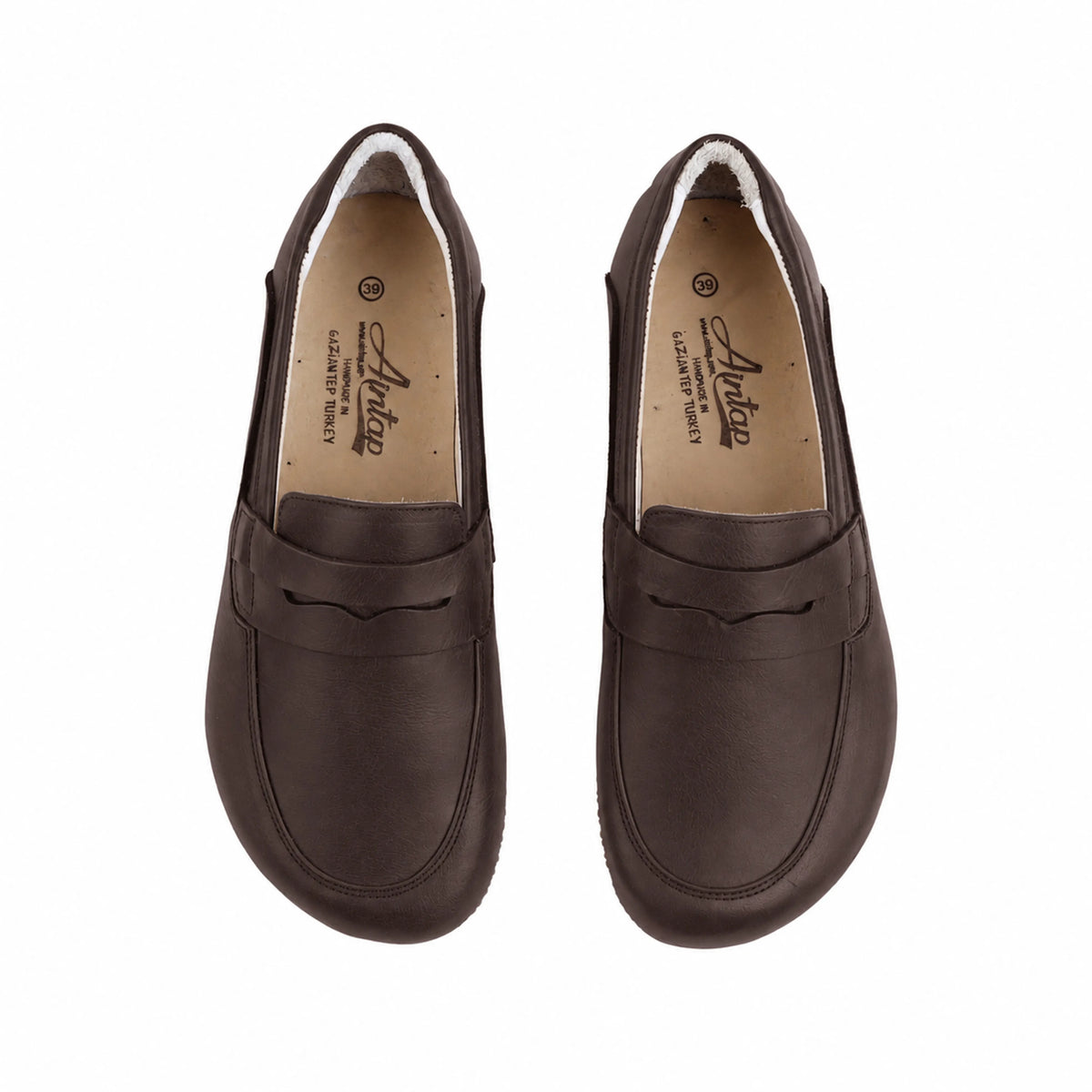 Crazy Barefoot Penny Loafer Shoes – Rubber Sole – Dark Brown