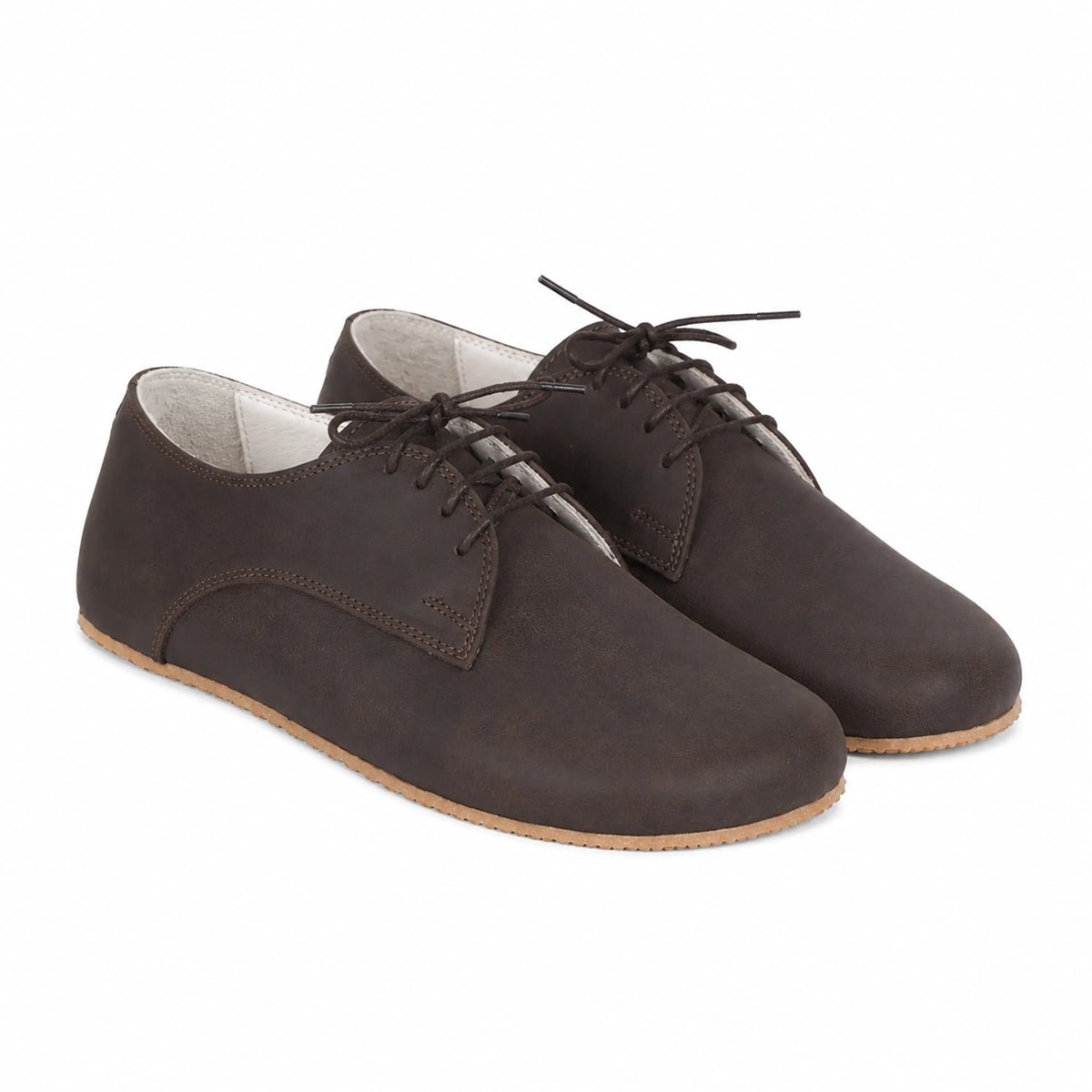 Crazy Barefoot Oxford Shoes – Rubber Sole – Dark Brown