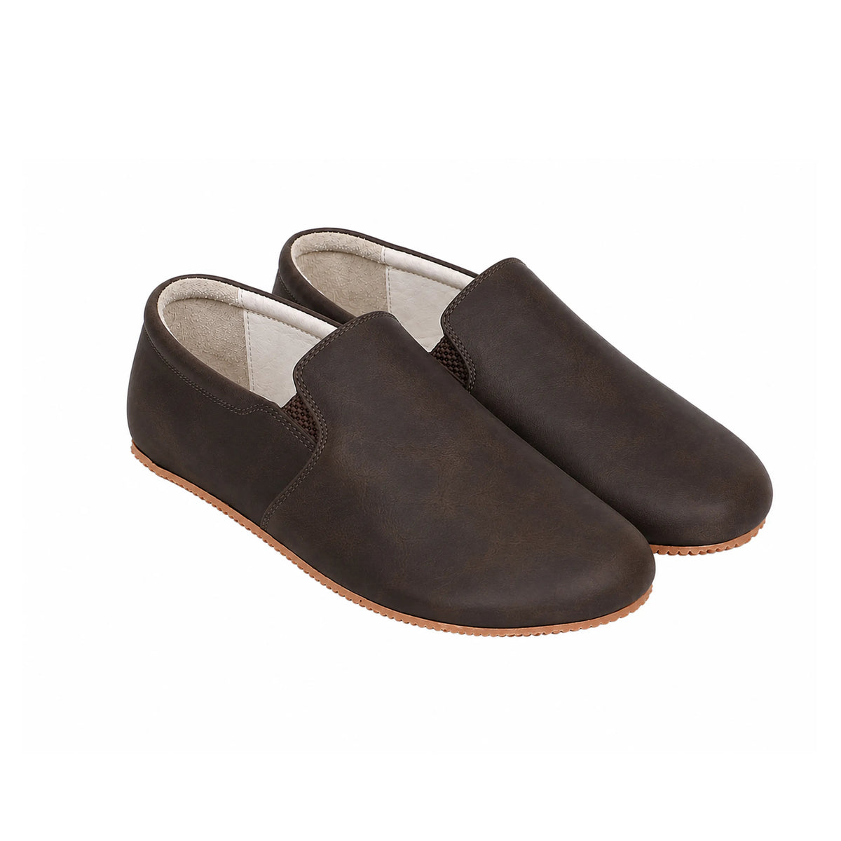 Crazy Barefoot Slip-On Shoes – Rubber Sole – Dark Brown