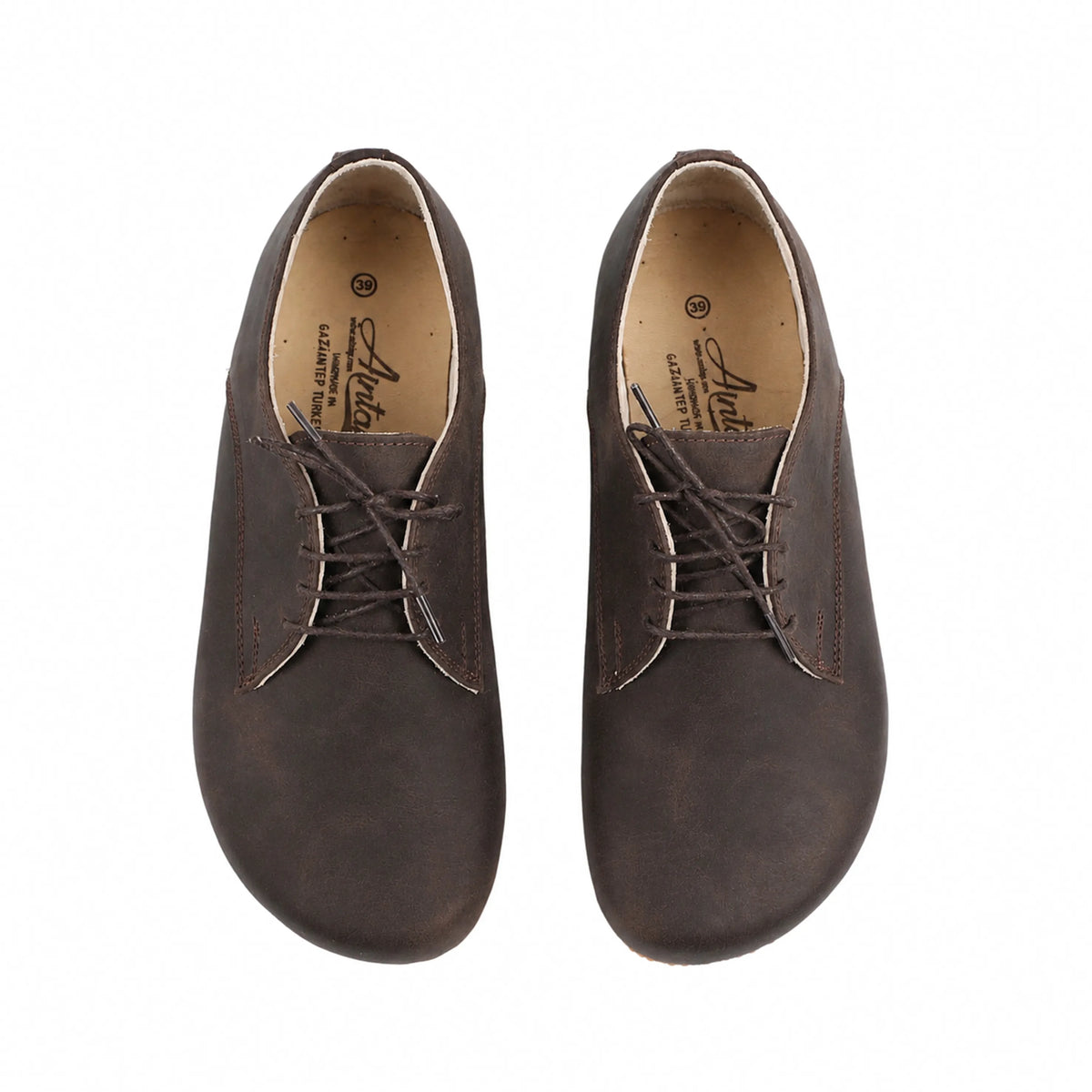 Crazy Barefoot Oxford Shoes – Classic Sole — Leather Sole – Dark Brown
