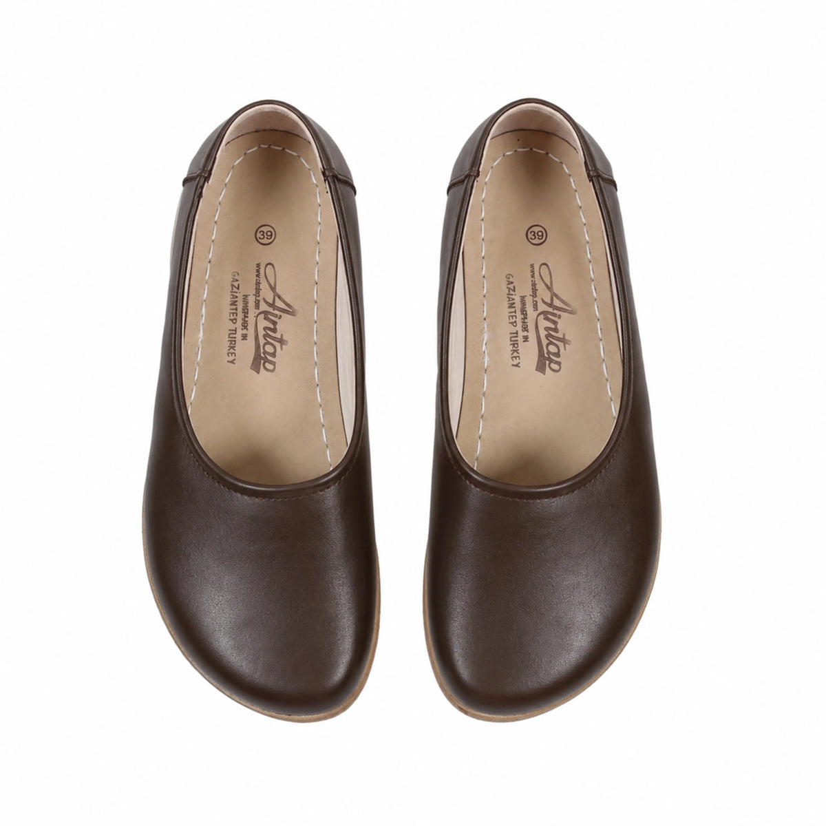 Smooth Barefoot Ballet Shoes – Classic Sole — Leather Sole – Dark Brown