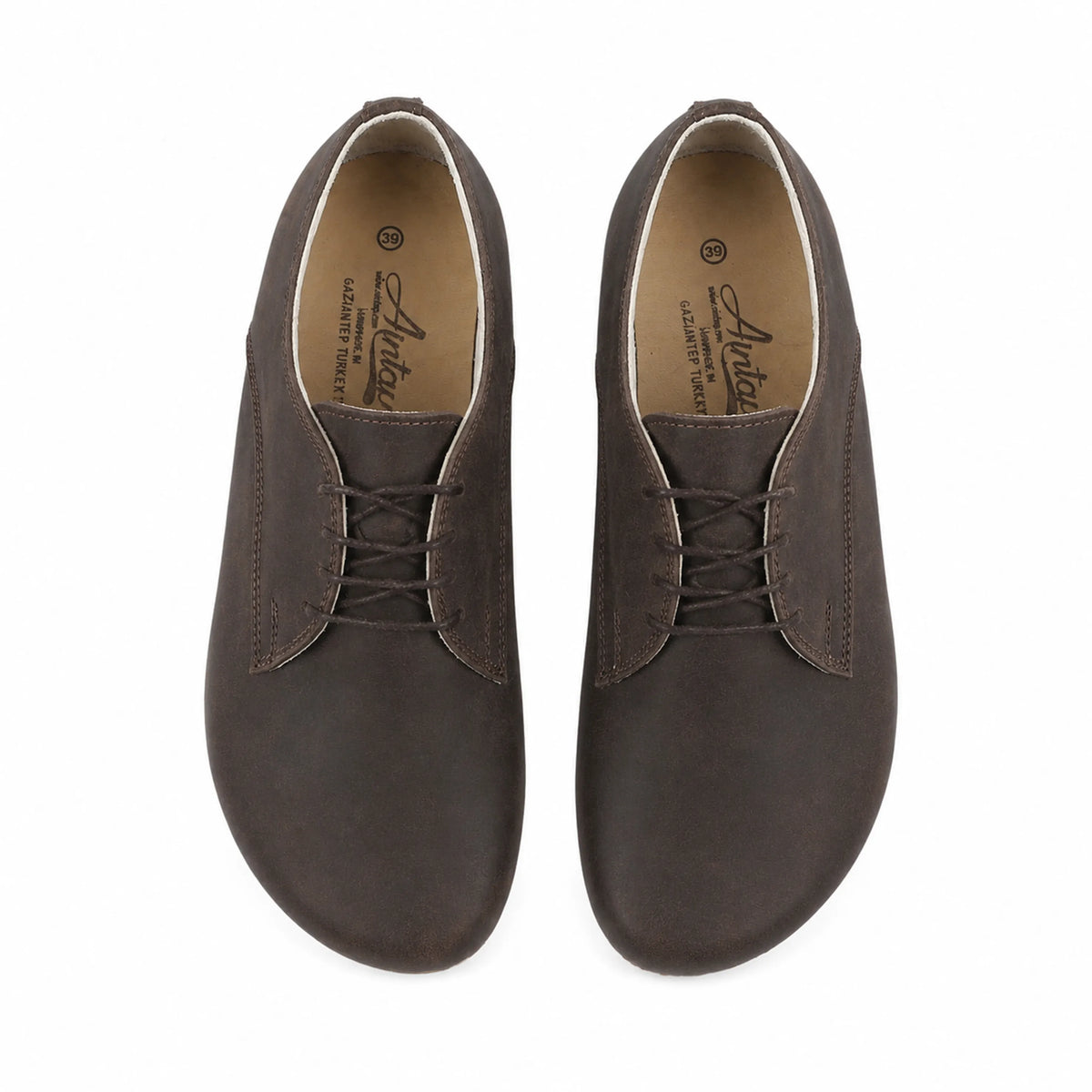 Crazy Barefoot Oxford Shoes – Rubber Sole – Dark Brown