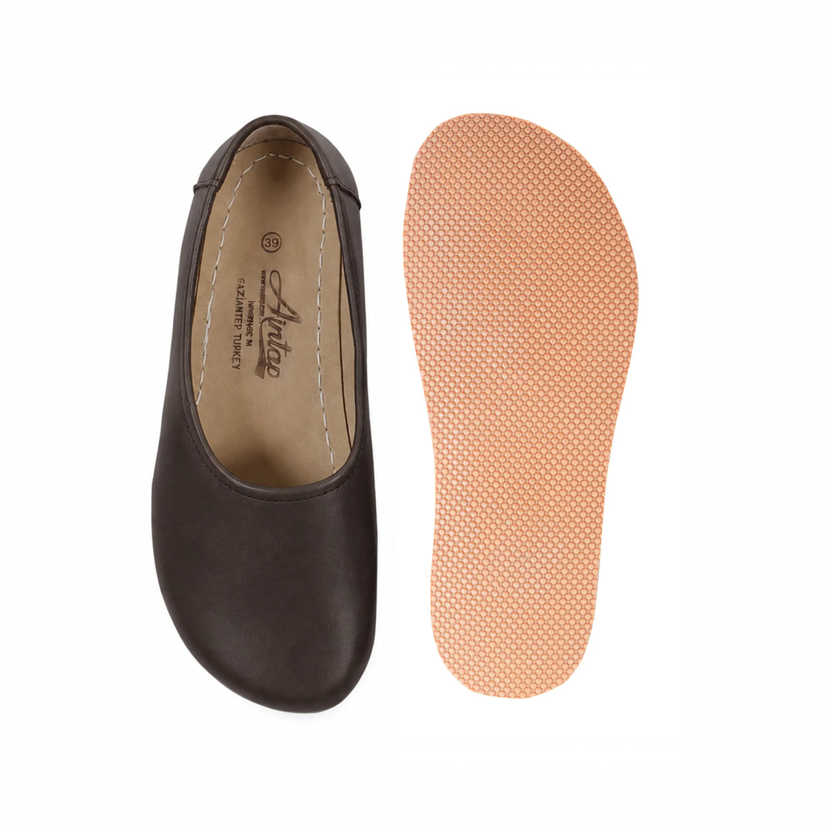 Crazy Barefoot Ballet Shoes – Rubber Sole – Dark Brown