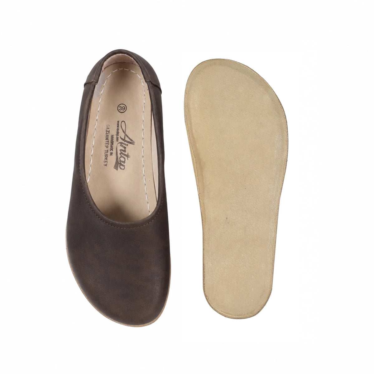 Crazy Barefoot Ballet Shoes – Classic Sole — Leather Sole – Dark Brown