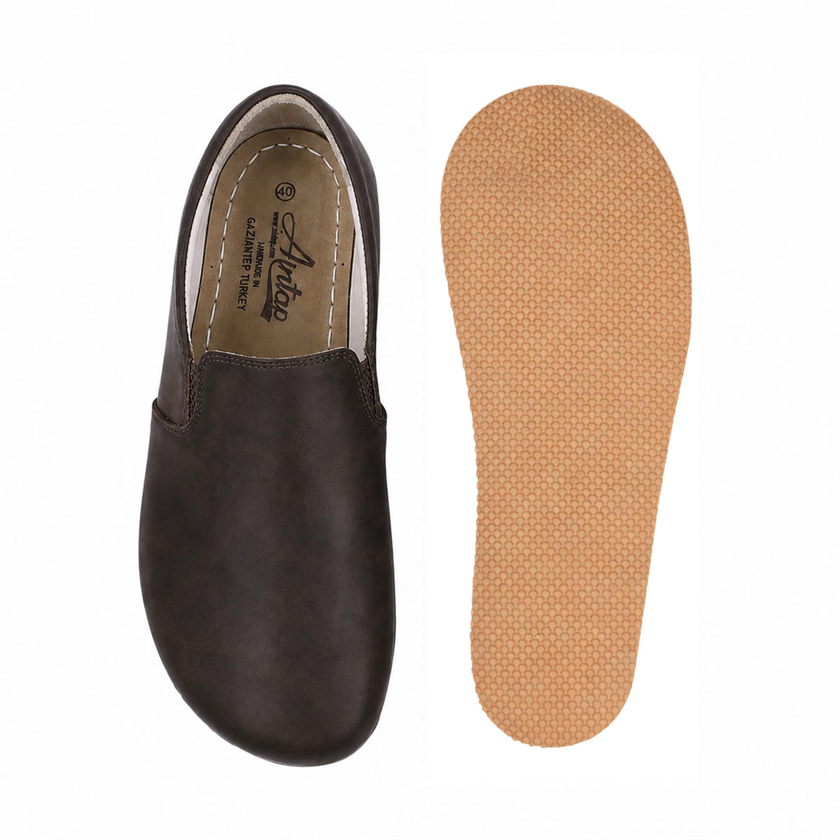 Crazy Barefoot Slip-On Shoes – Rubber Sole – Dark Brown