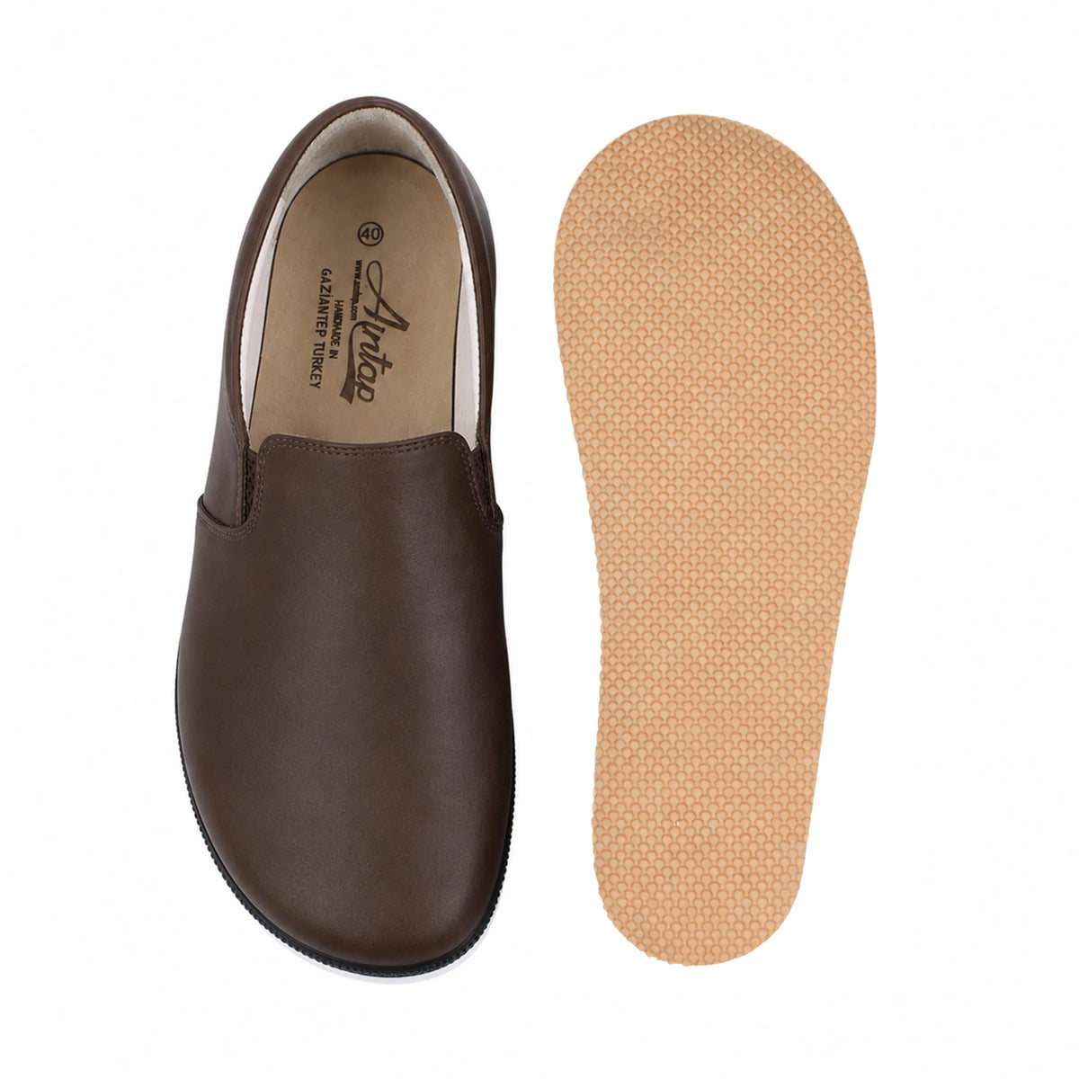 Smooth Barefoot Slip-On Shoes – Rubber Sole – Dark Brown