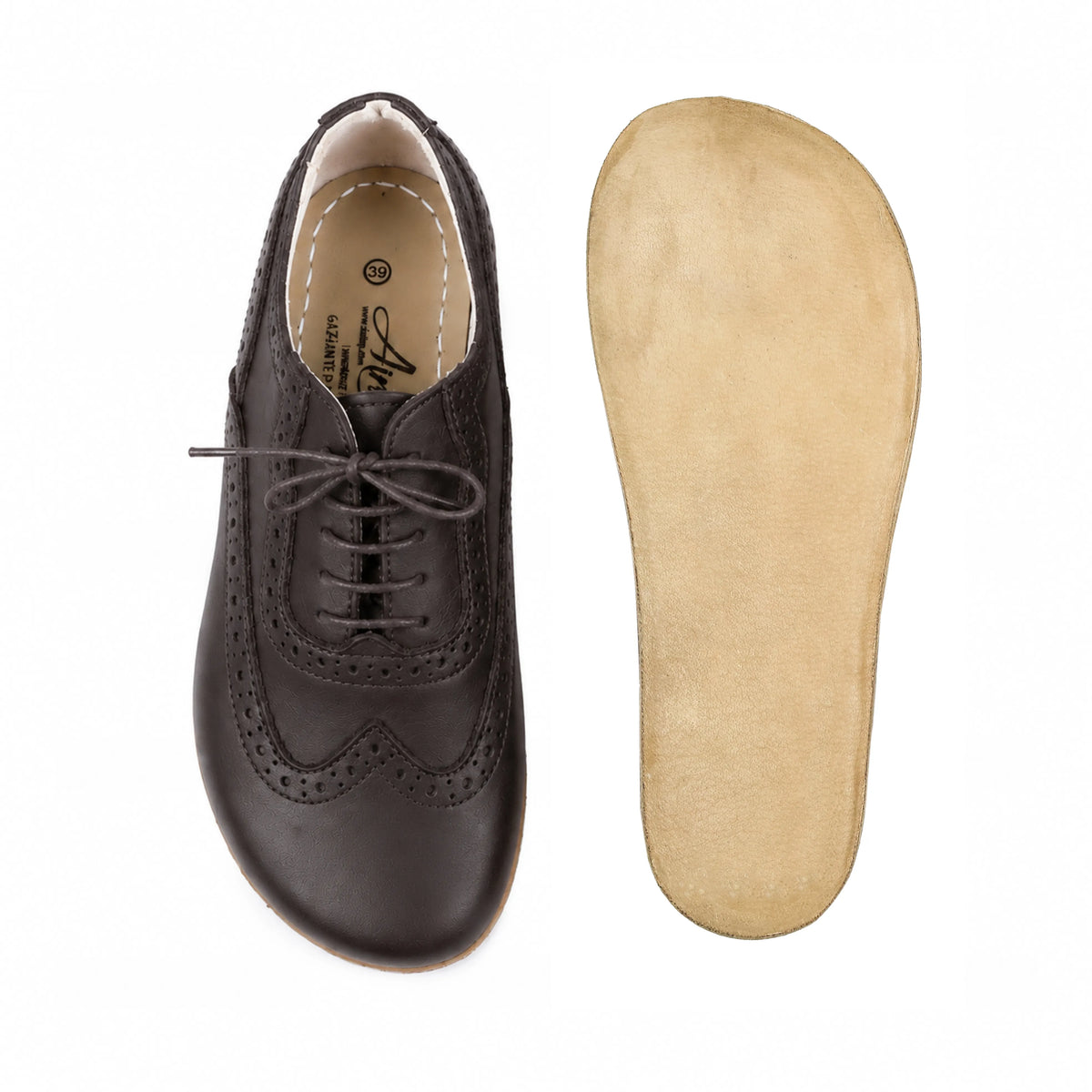 Smooth Barefoot Moccasin Shoes – Classic Sole — Leather Sole – Dark Brown