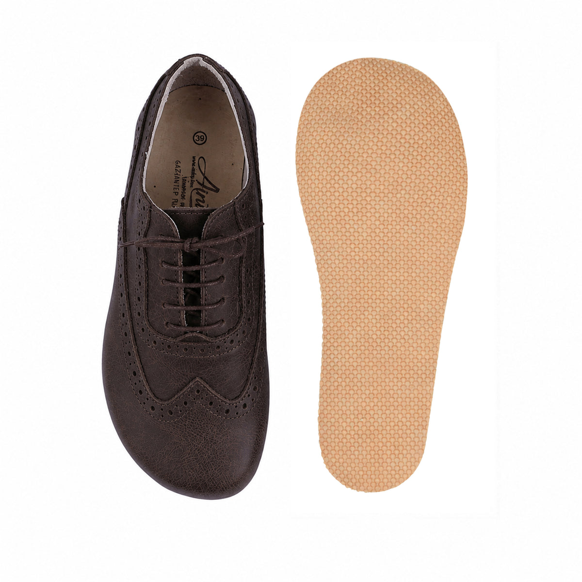 Crazy Barefoot Moccasin Shoes – Rubber Sole – Dark Brown