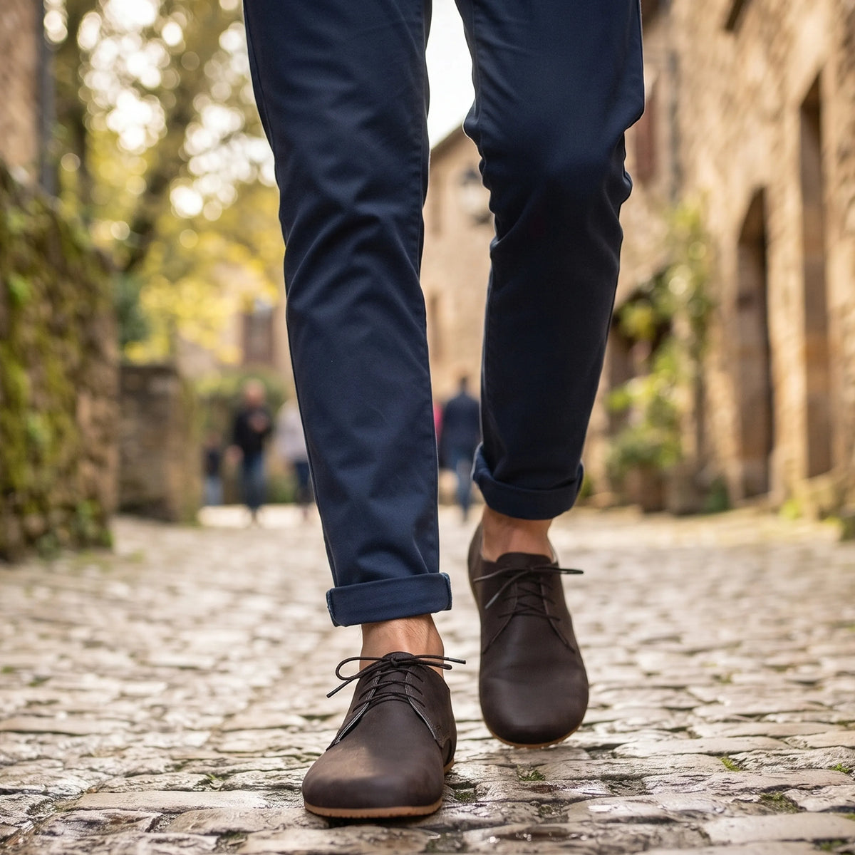 Crazy Barefoot Oxford Shoes – Rubber Sole – Dark Brown