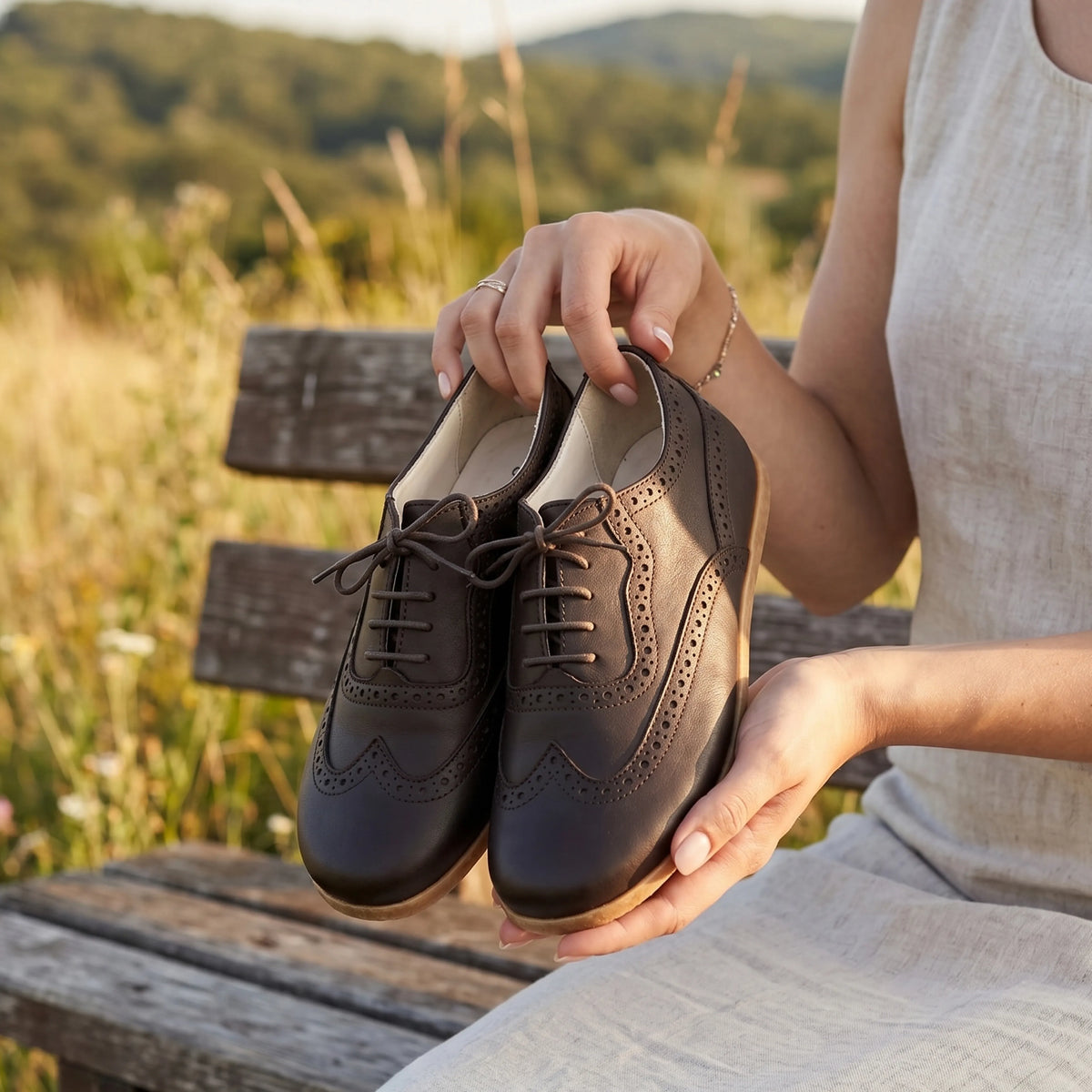 Smooth Barefoot Moccasin Shoes – Classic Sole — Leather Sole – Dark Brown