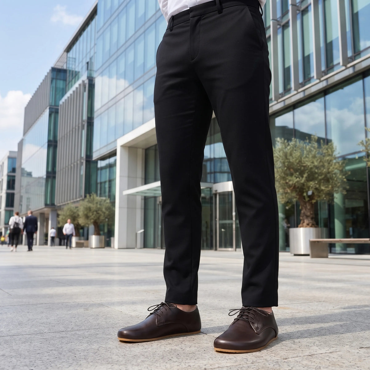 Smooth Barefoot Oxford Shoes – Rubber Sole – Dark Brown