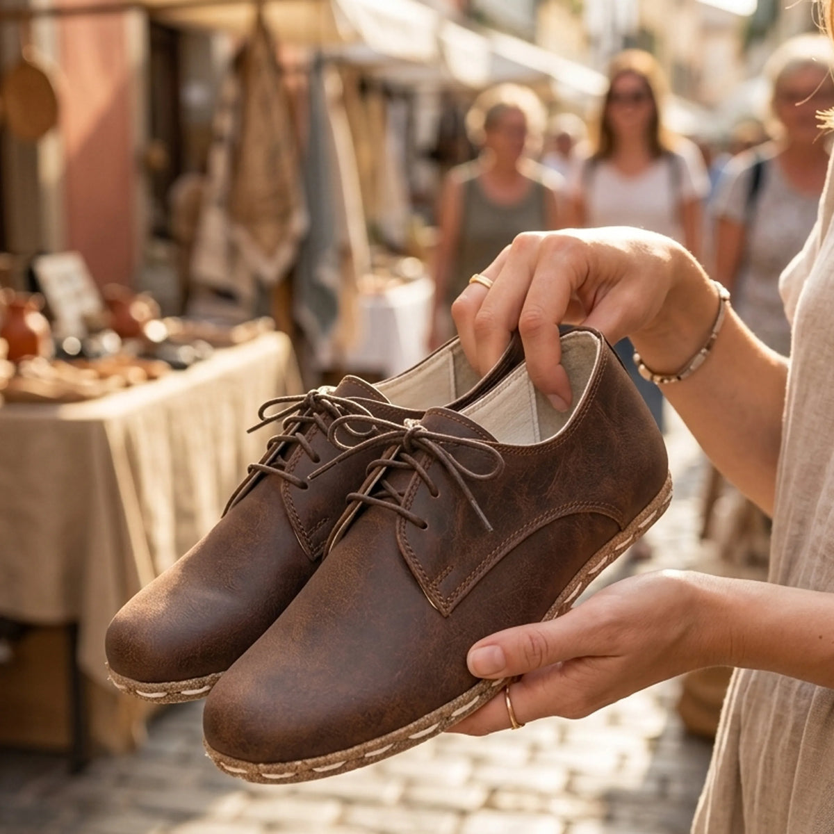 Crazy Barefoot Oxford Shoes — Leather Sole – Dark Brown