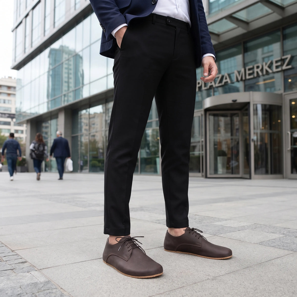 Crazy Barefoot Oxford Shoes – Rubber Sole – Dark Brown