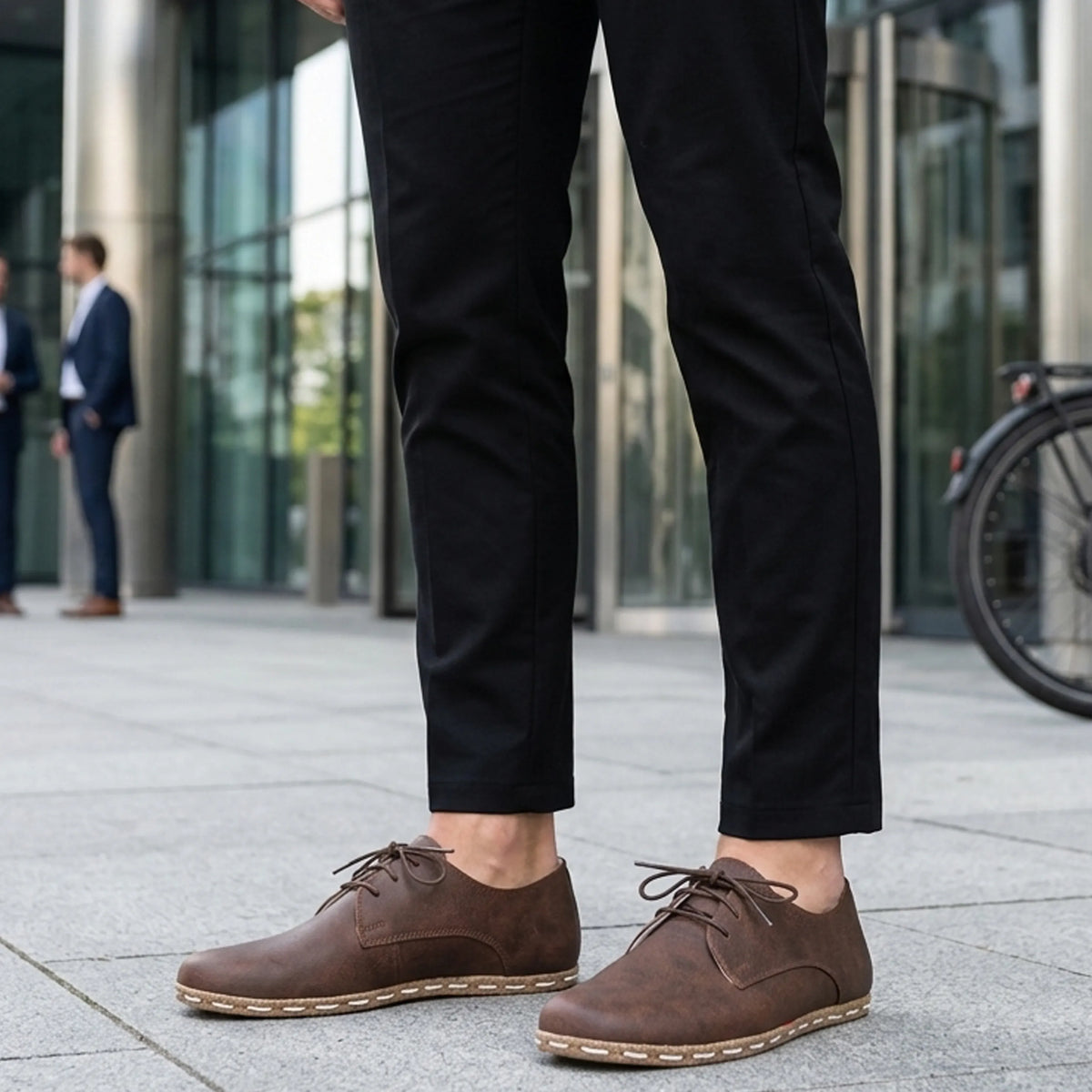 Crazy Barefoot Oxford Shoes — Leather Sole – Dark Brown