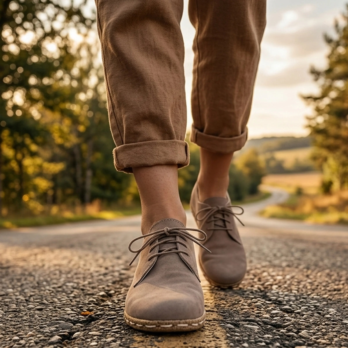 Crazy Barefoot Oxford Shoes — Leather Sole – Undyed Crust