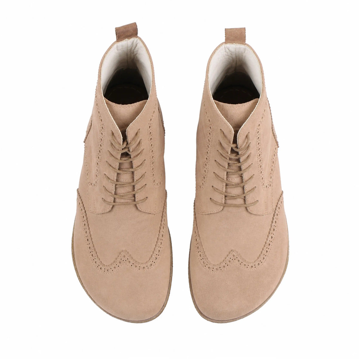 Nubuck Barefoot Moccasin Boots Shoes – Classic Sole — Leather Sole – Cream