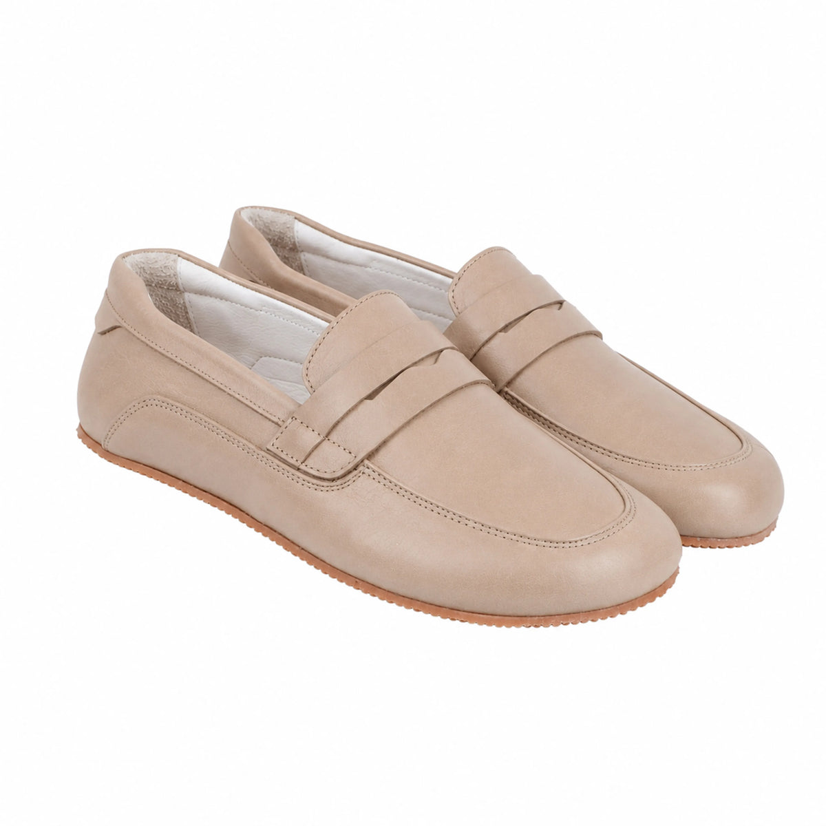 Crazy Barefoot Penny Loafer Shoes – Rubber Sole – Undyed Crust