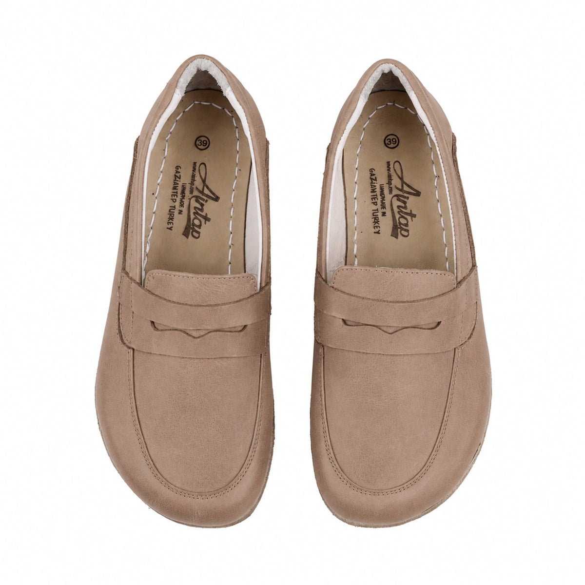 Crazy Barefoot Penny Loafer Shoes – Classic Sole — Leather Sole – Undyed Crust