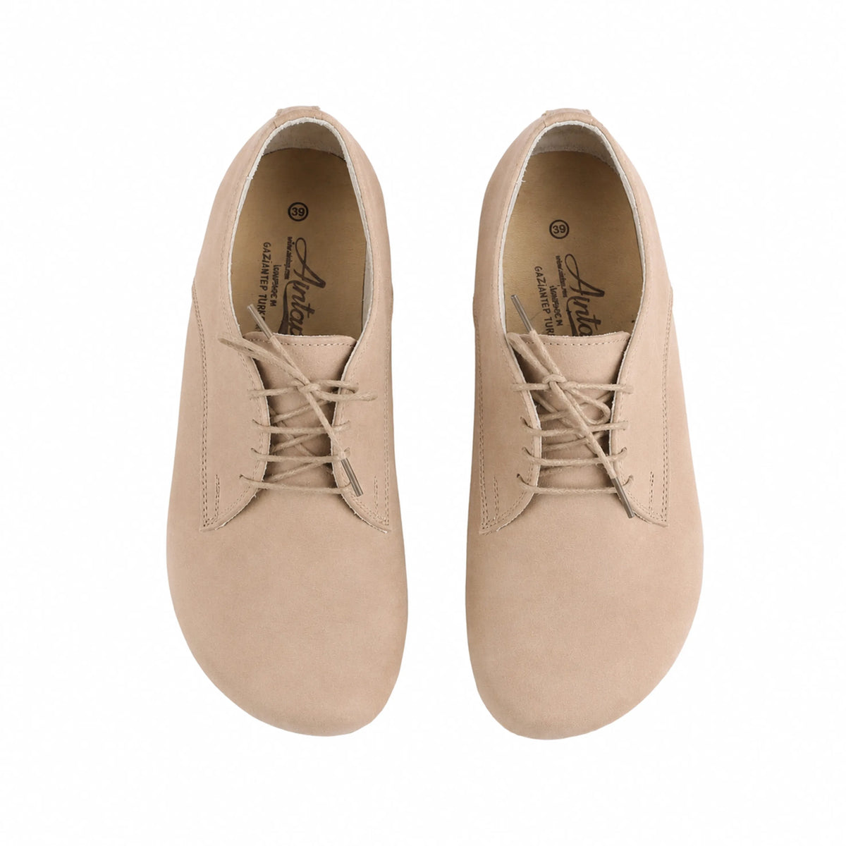 Nubuck Barefoot Oxford Shoes – Rubber Sole – Cream