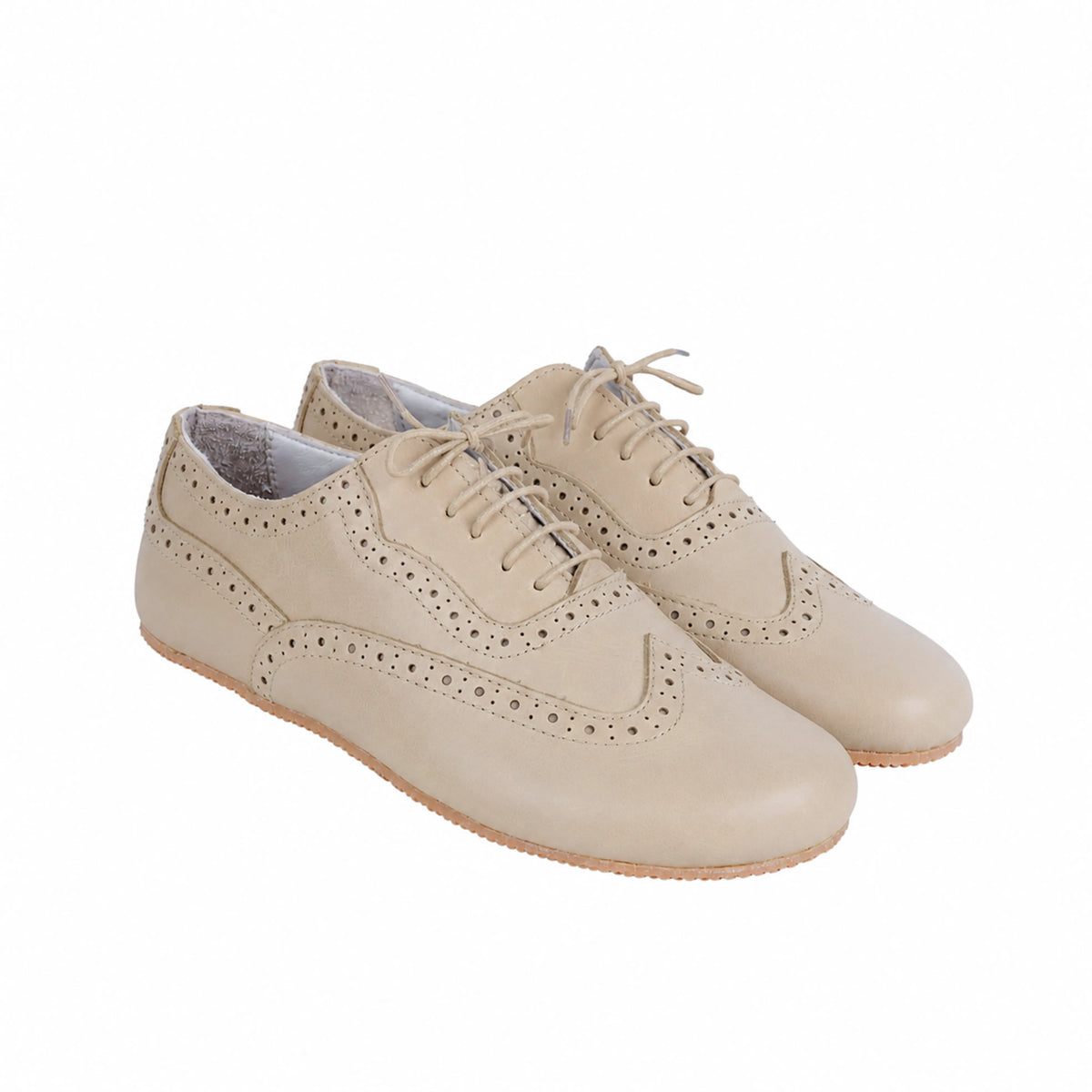 Smooth Barefoot Moccasin Shoes – Rubber Sole – Cream