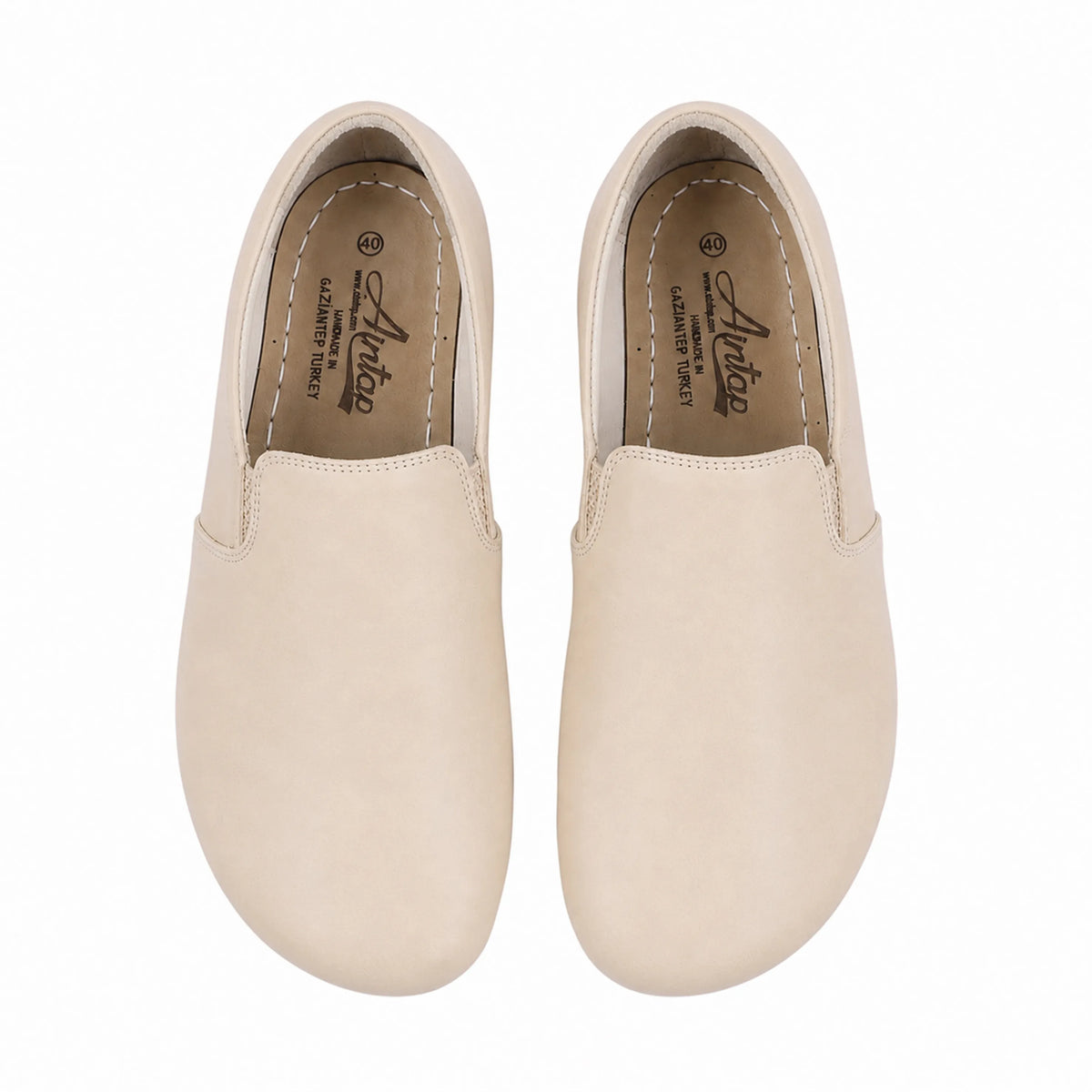 Smooth Barefoot Slip-On Shoes – Rubber Sole – Cream