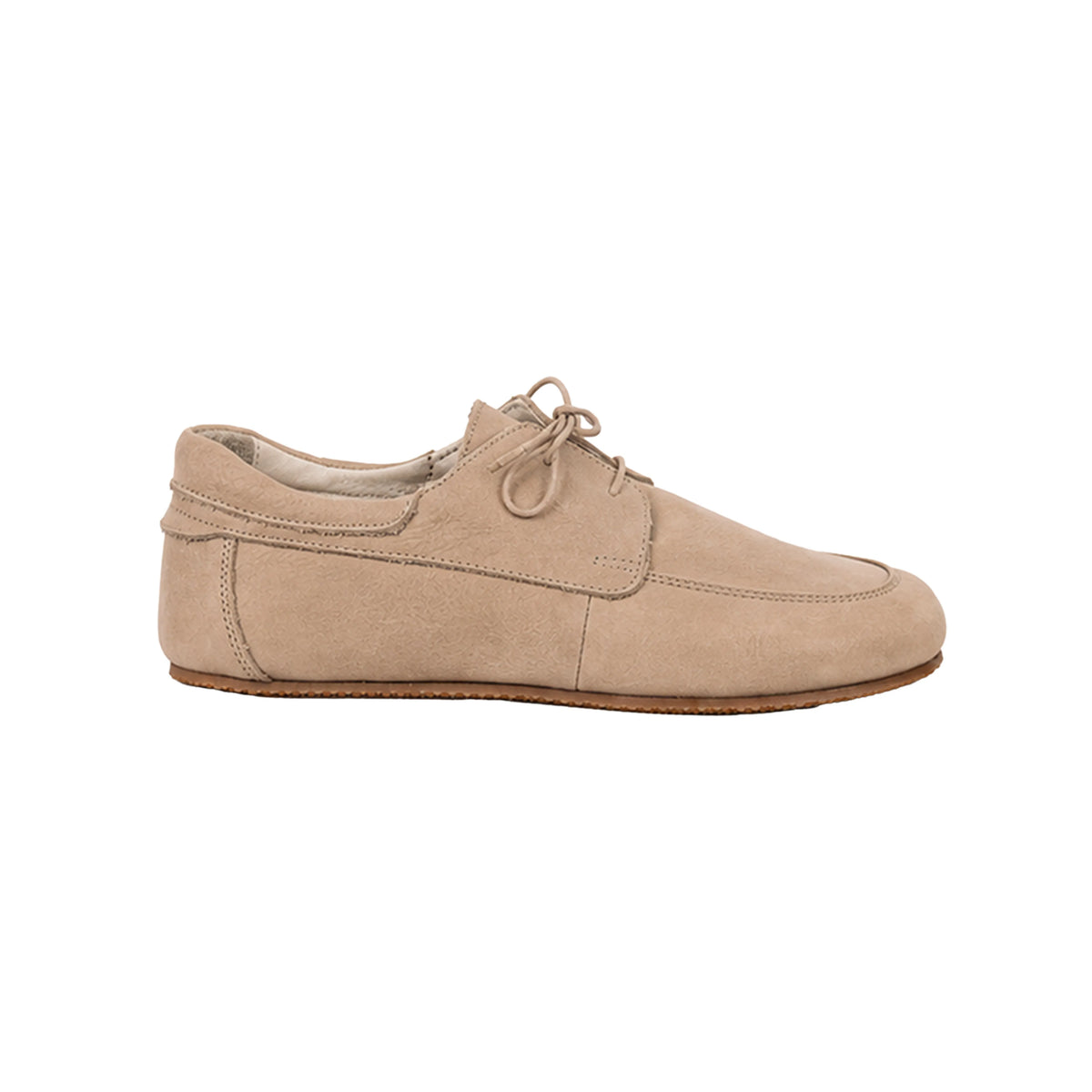 Nubuck Barefoot Laces Penny Loafer Shoes – Rubber Sole – Cream