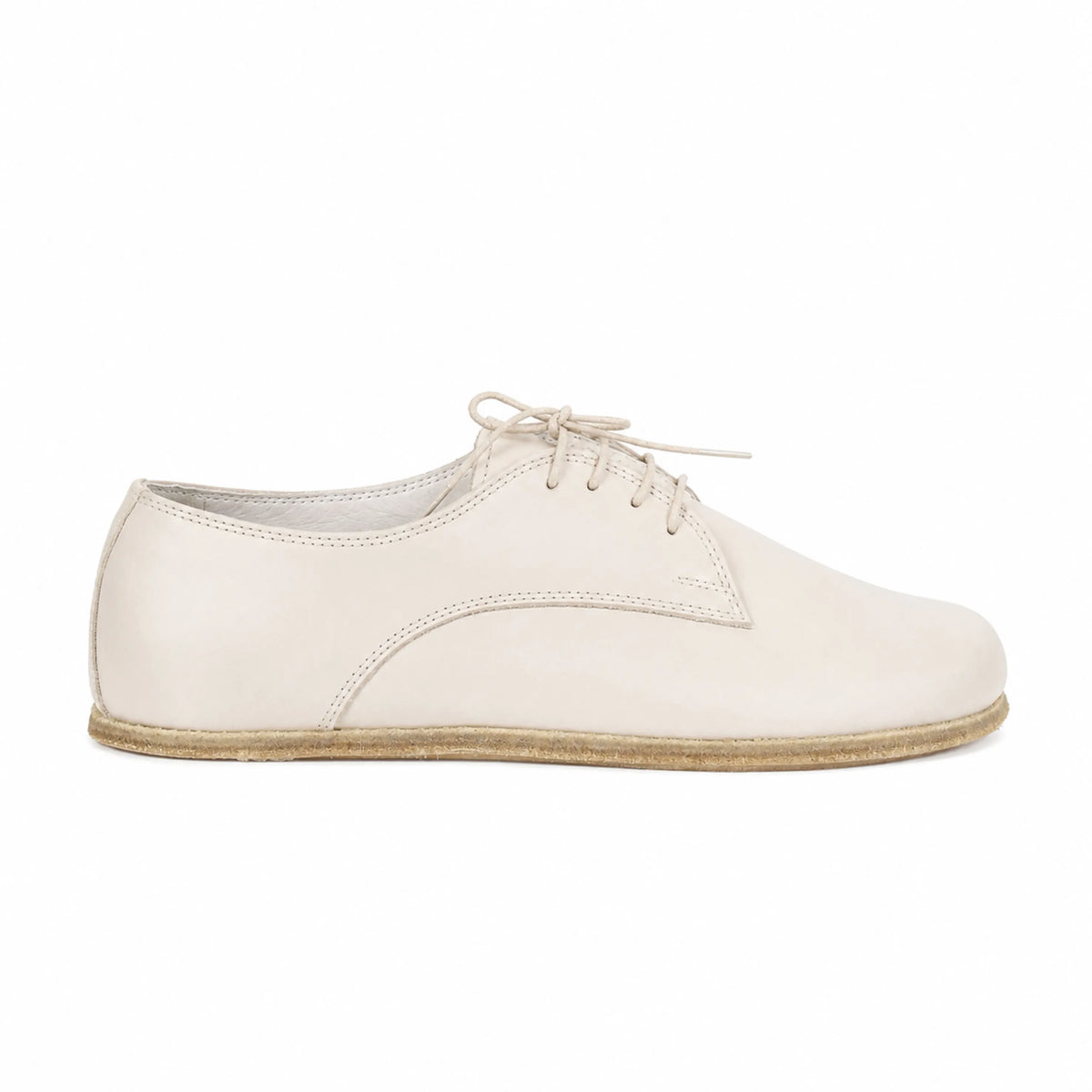Smooth Barefoot Oxford Shoes – Classic Sole — Leather Sole – Cream