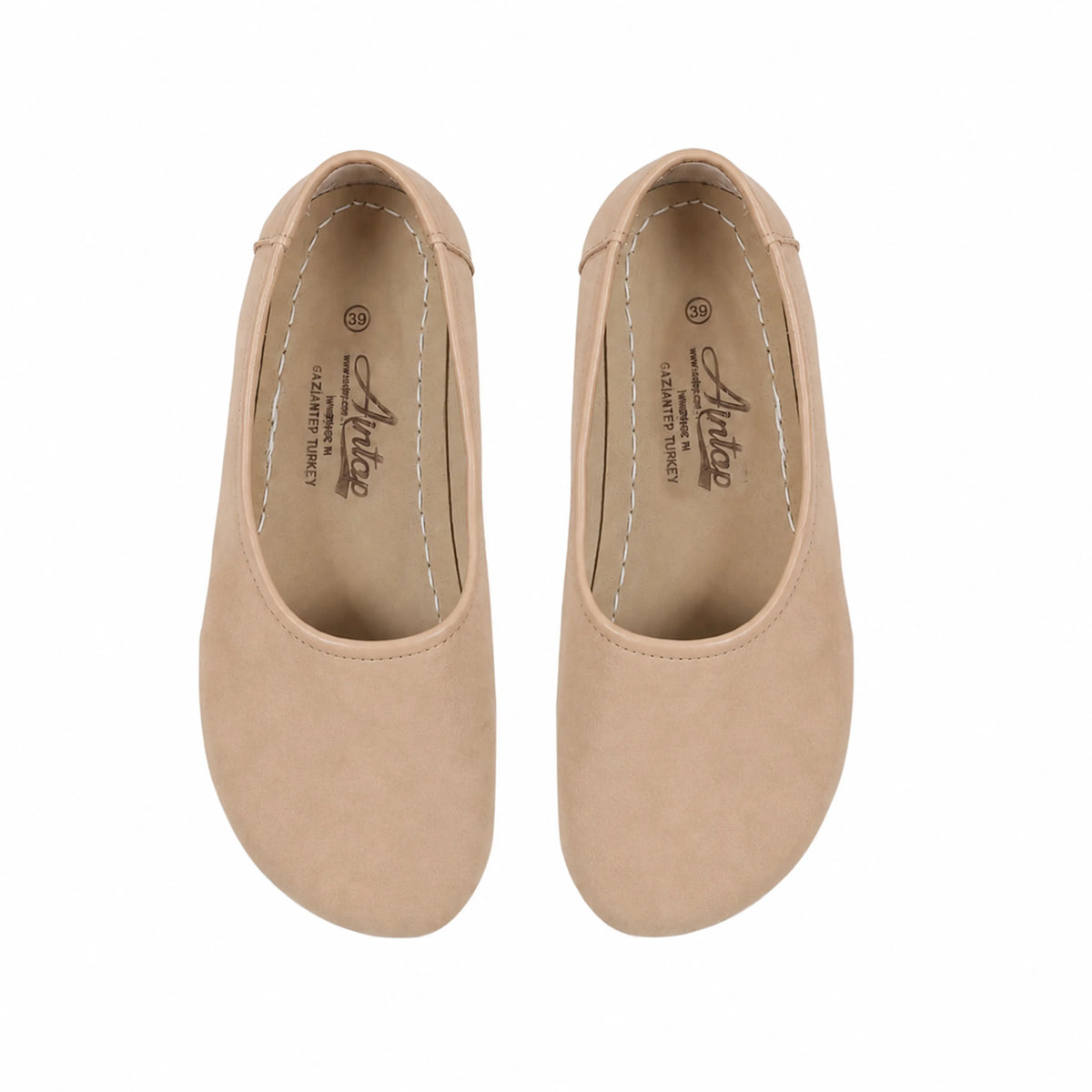 Nubuck Barefoot Ballet Shoes – Rubber Sole – Cream