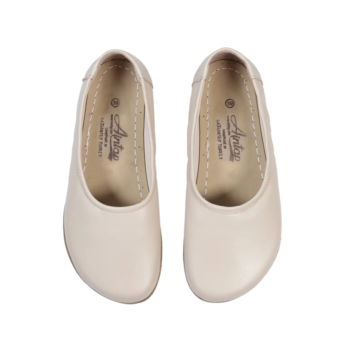 Smooth Barefoot Ballet Shoes – Classic Sole — Leather Sole – Cream