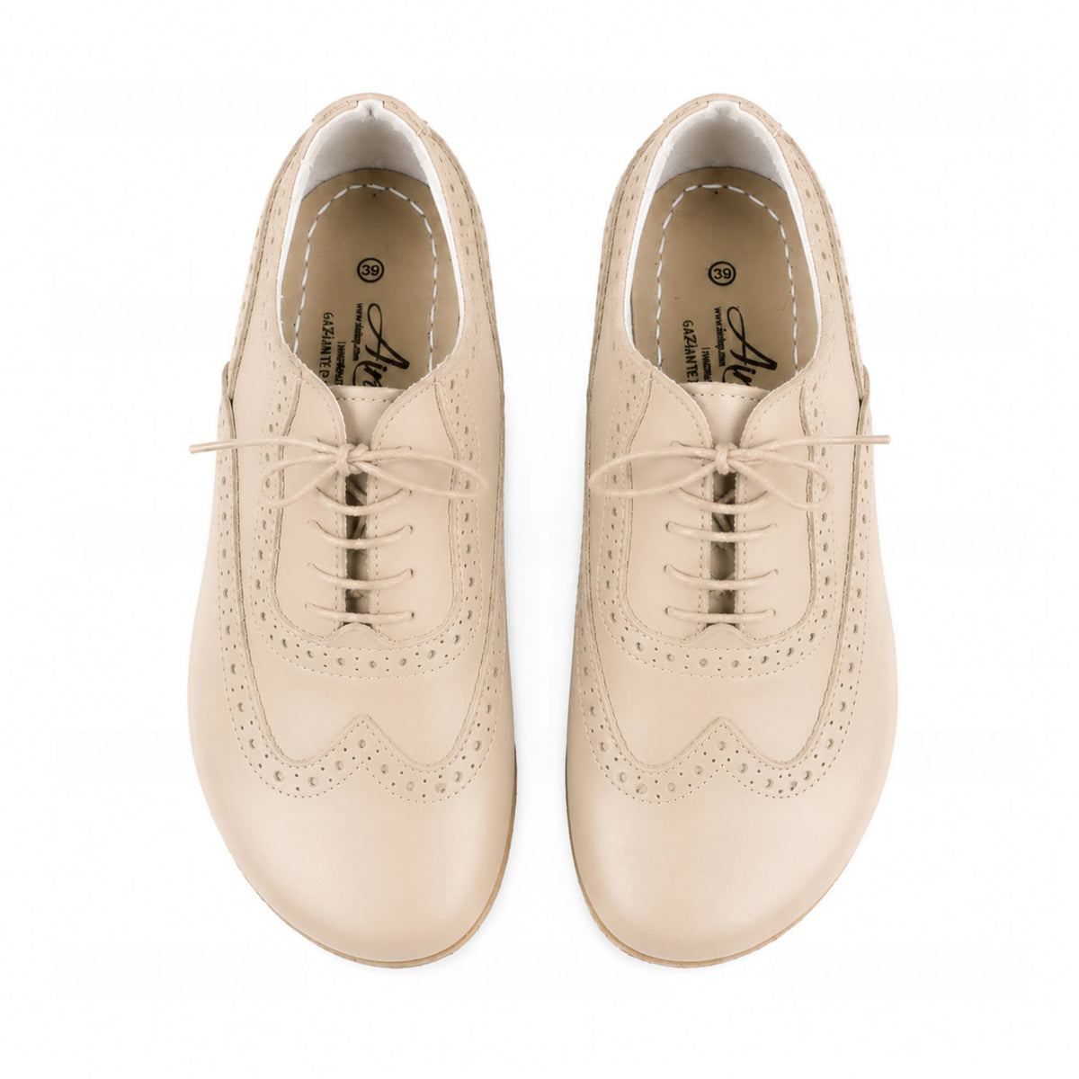 Smooth Barefoot Moccasin Shoes – Classic Sole — Leather Sole – Cream