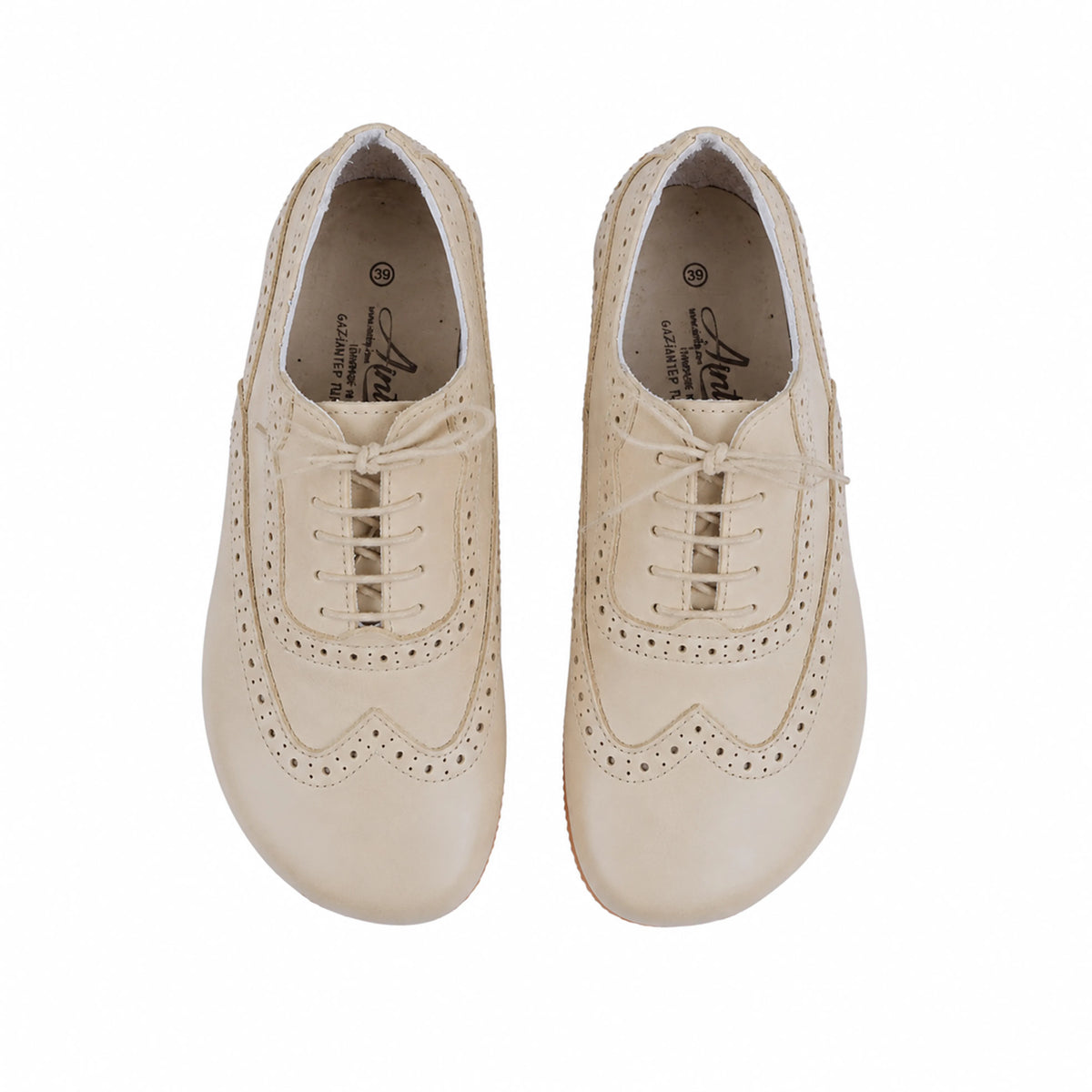 Smooth Barefoot Moccasin Shoes – Rubber Sole – Cream
