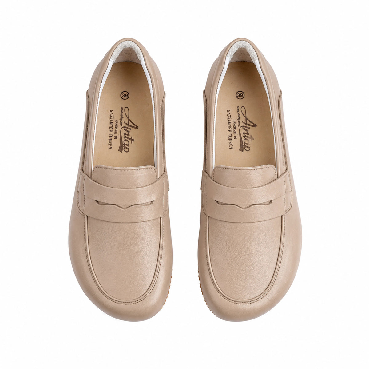 Crazy Barefoot Penny Loafer Shoes – Rubber Sole – Undyed Crust
