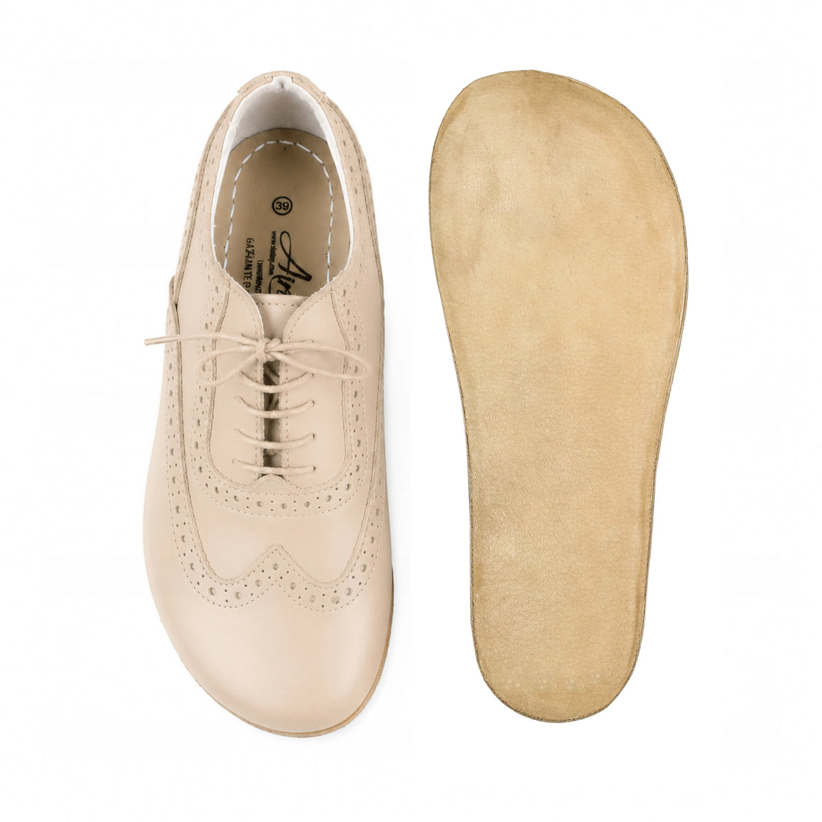 Smooth Barefoot Moccasin Shoes – Classic Sole — Leather Sole – Cream