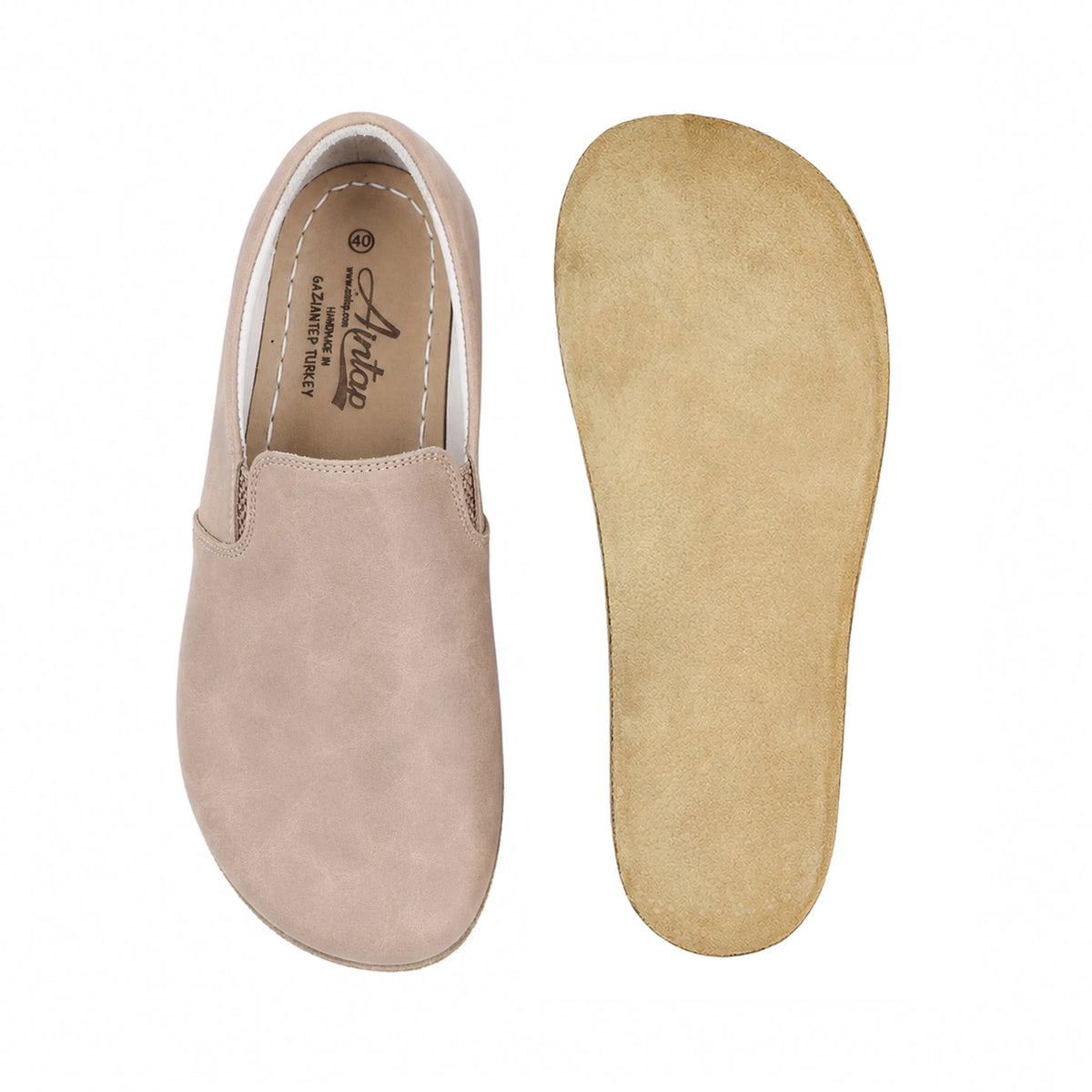 Crazy Barefoot Slip-On Shoes – Classic Sole — Leather Sole – Undyed Crust