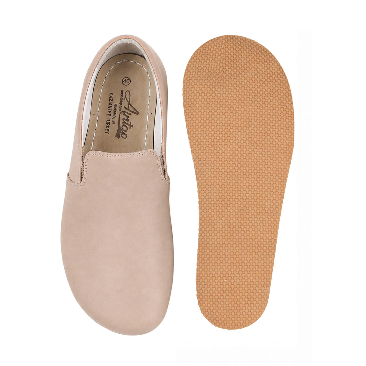 Crazy Barefoot Slip-On Shoes – Rubber Sole – Undyed Crust