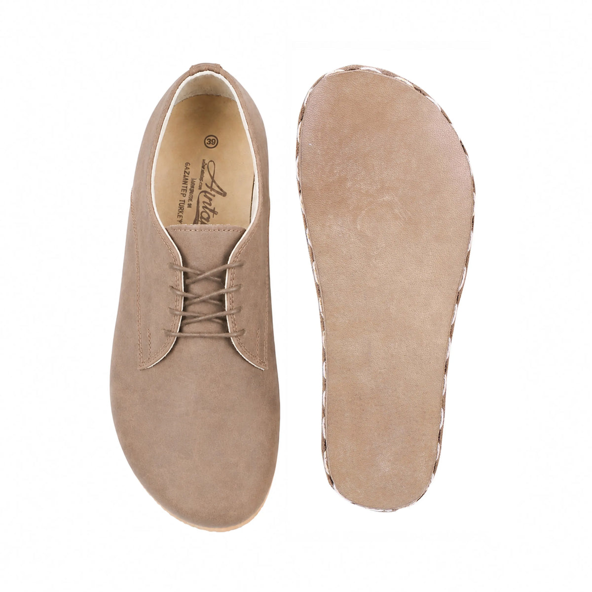 Crazy Barefoot Oxford Shoes — Leather Sole – Undyed Crust