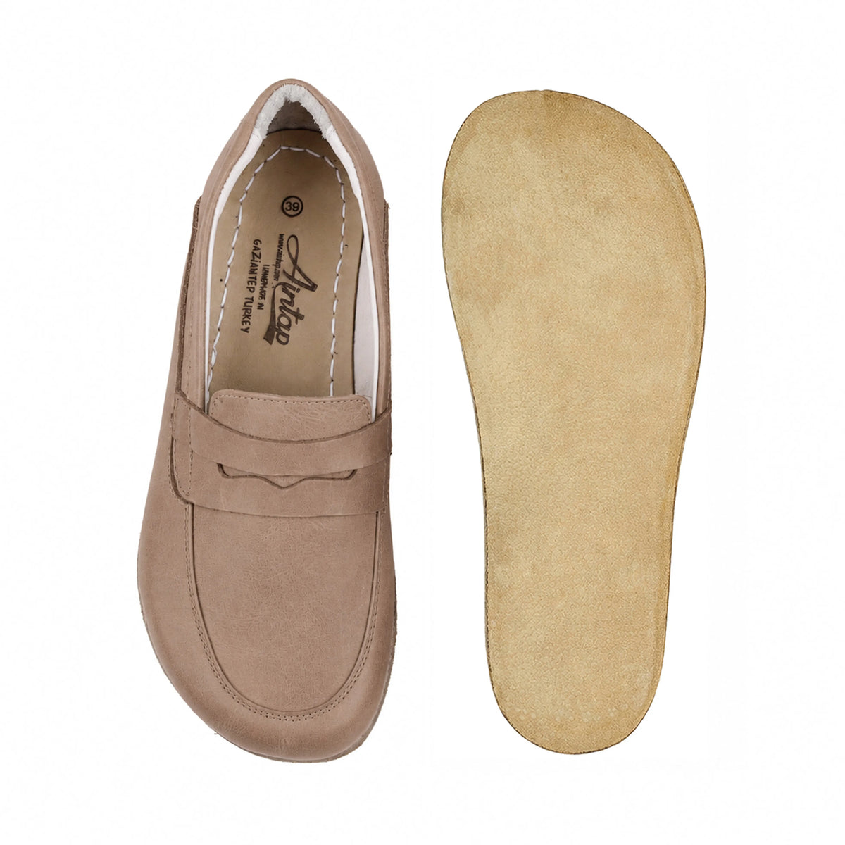 Crazy Barefoot Penny Loafer Shoes – Classic Sole — Leather Sole – Undyed Crust