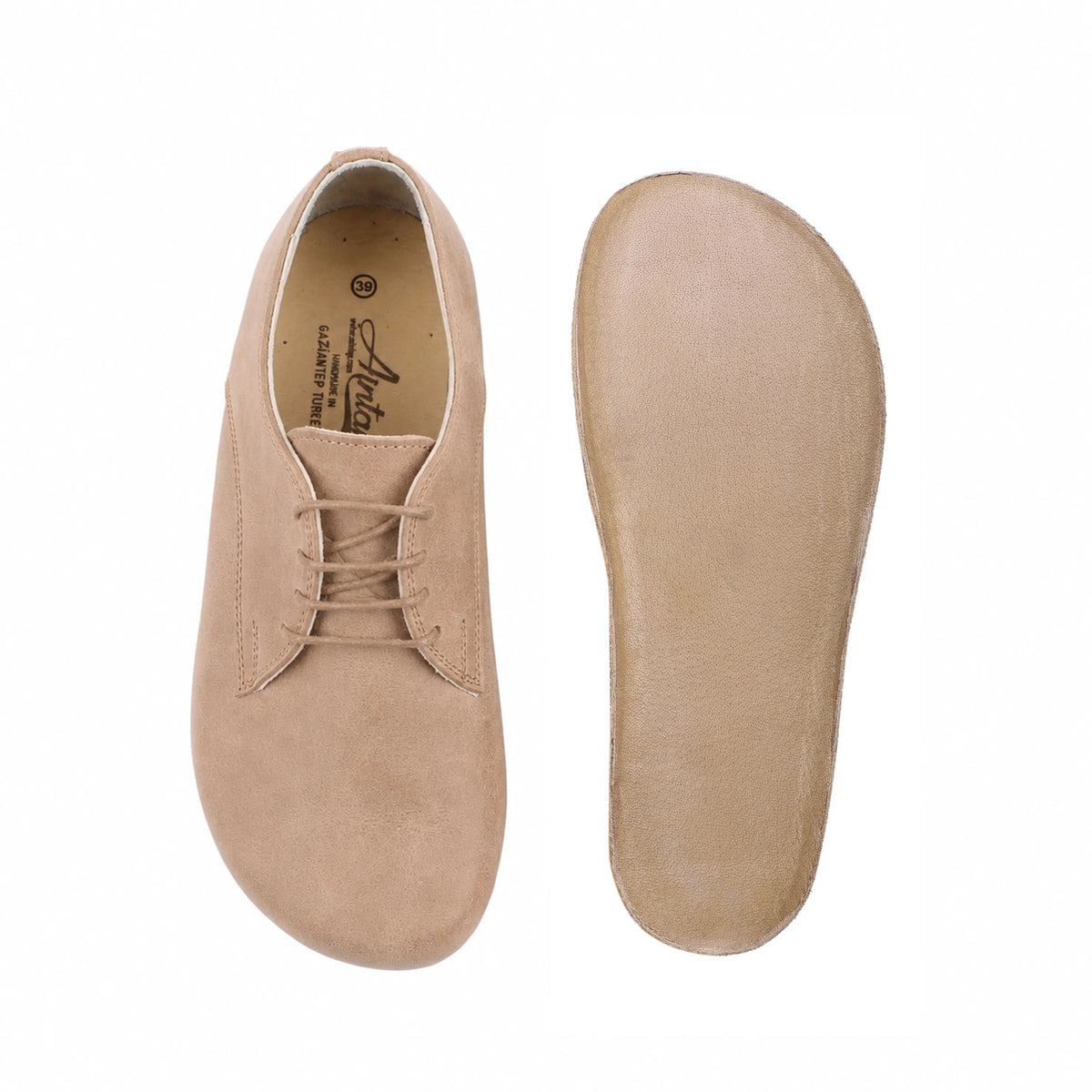 Crazy Barefoot Oxford Shoes – Classic Sole — Leather Sole – Undyed Crust