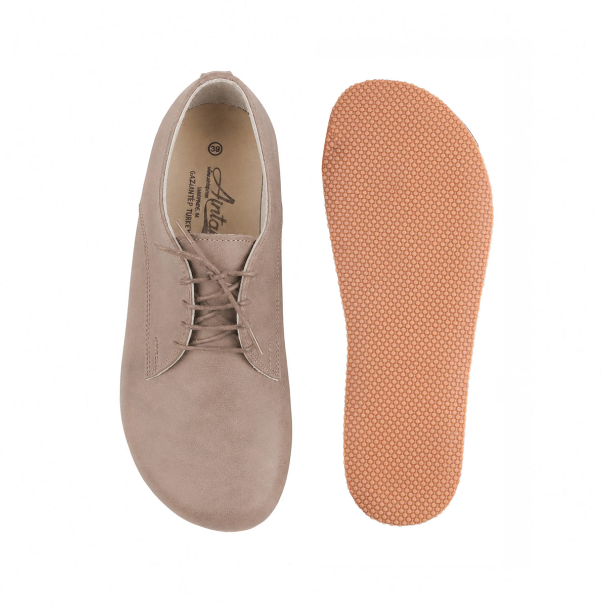 Crazy Barefoot Oxford Shoes – Rubber Sole – Undyed Crust