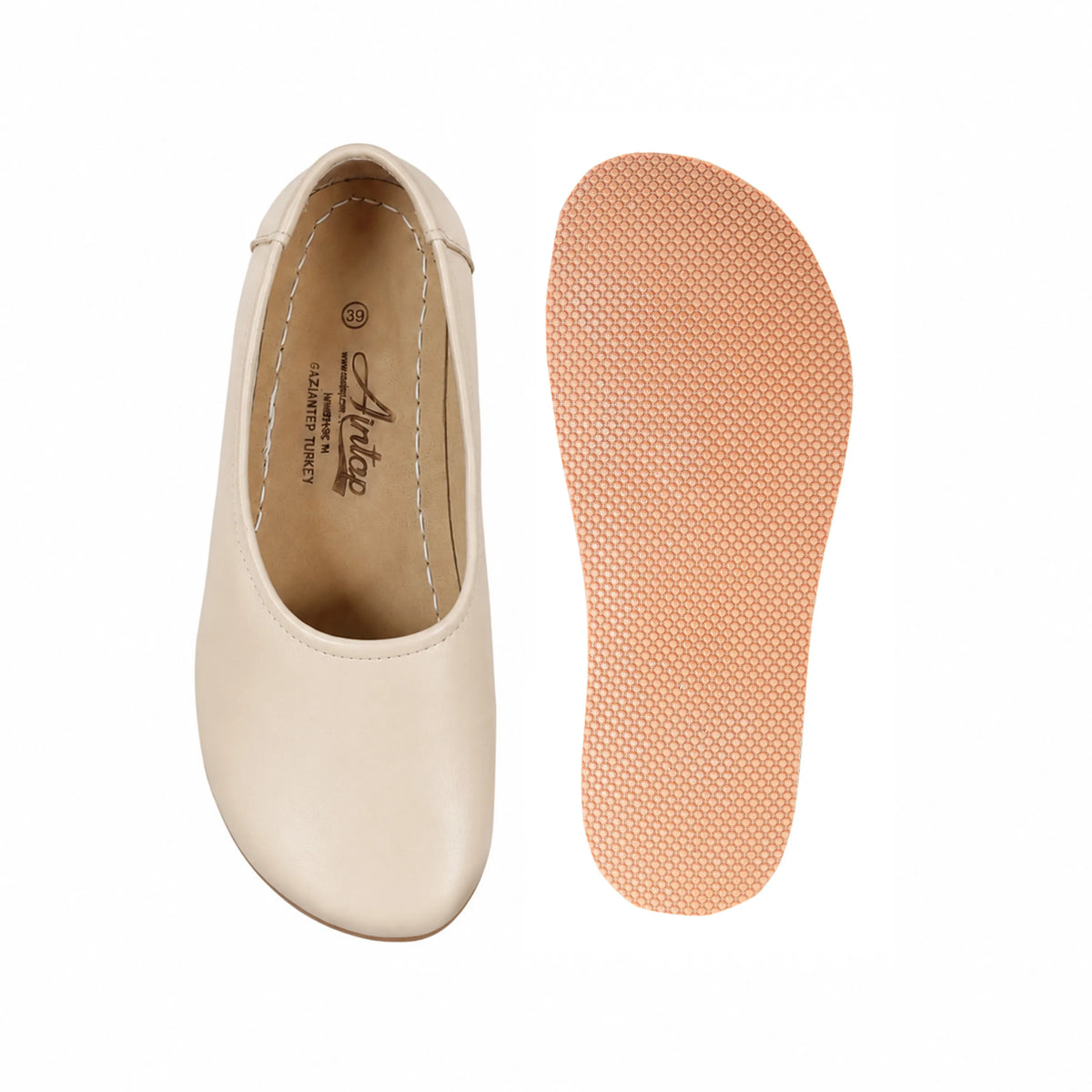 Smooth Barefoot Ballet Shoes – Rubber Sole – Cream