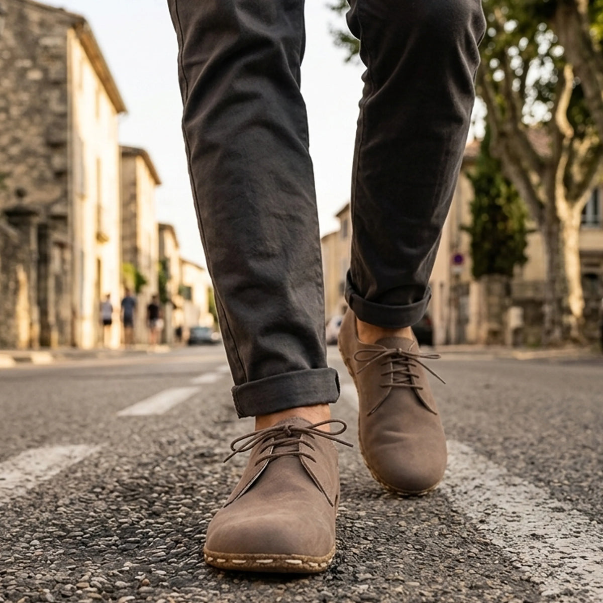 Crazy Barefoot Oxford Shoes — Leather Sole – Undyed Crust