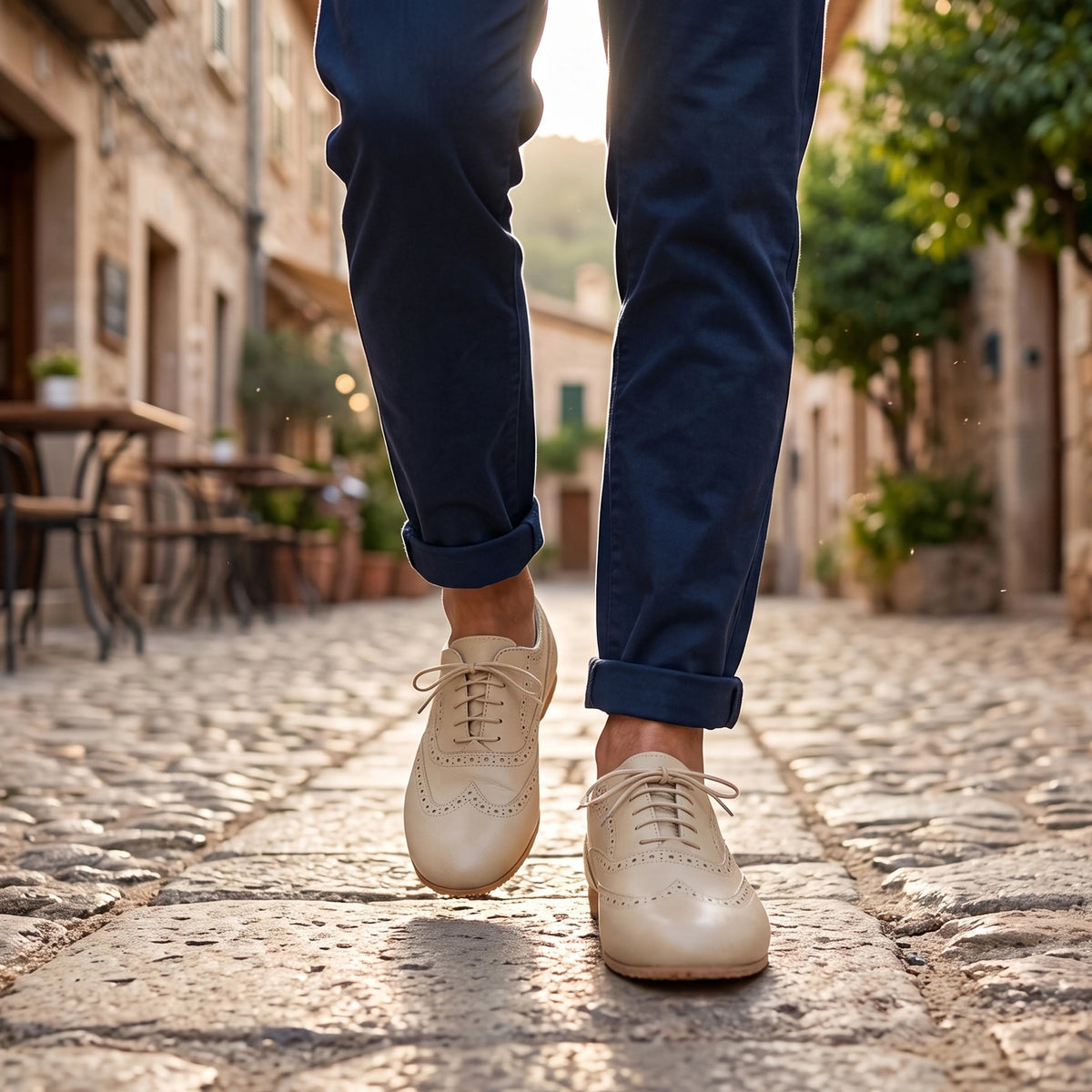Smooth Barefoot Moccasin Shoes – Rubber Sole – Cream