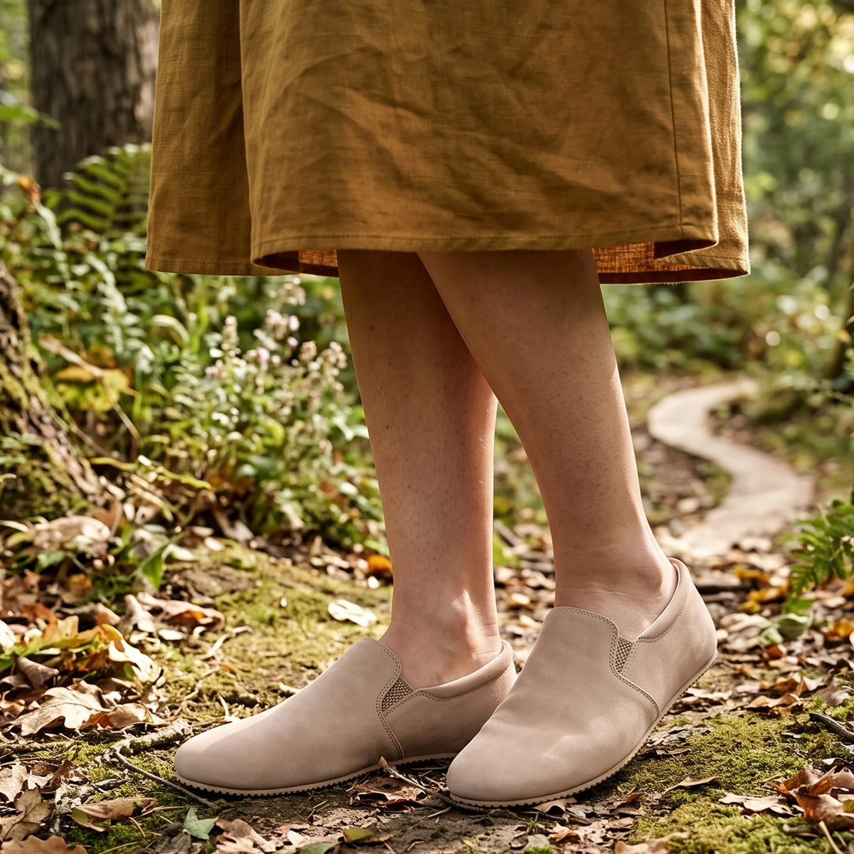 Crazy Barefoot Slip-On Shoes – Rubber Sole – Undyed Crust