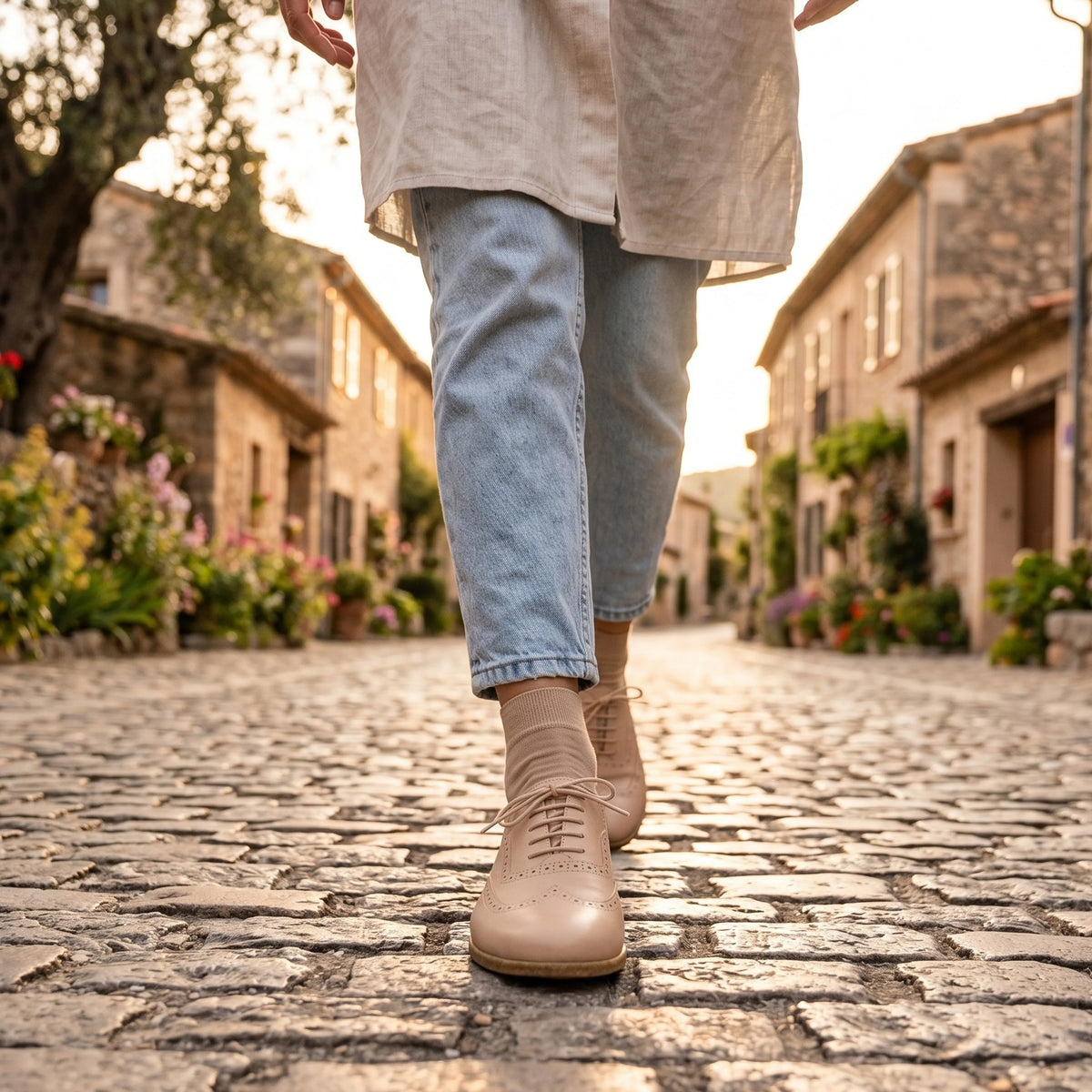 Smooth Barefoot Moccasin Shoes – Classic Sole — Leather Sole – Cream
